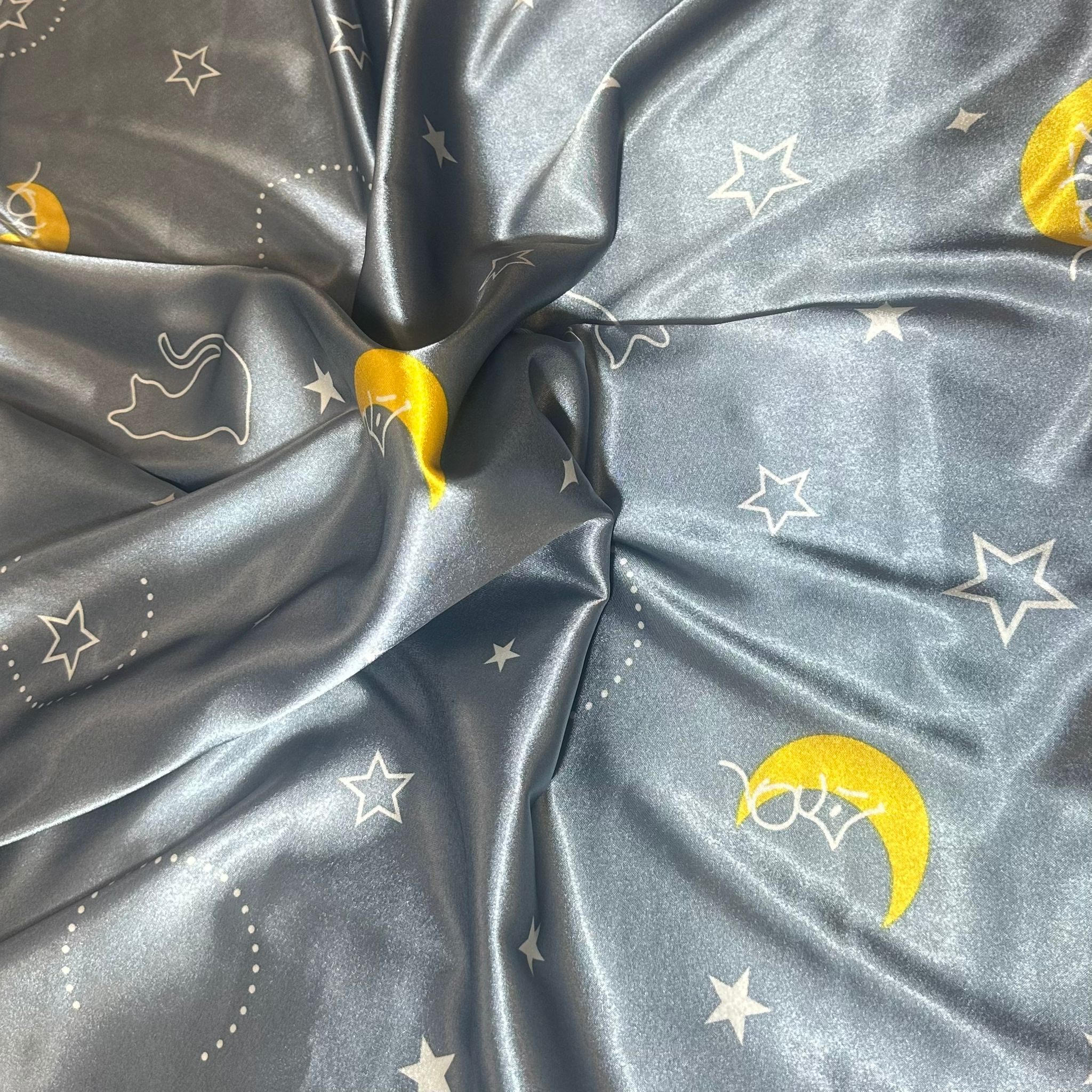 Soft Printed Satin, 'MOON' - 55" Wide (3 Metres)
