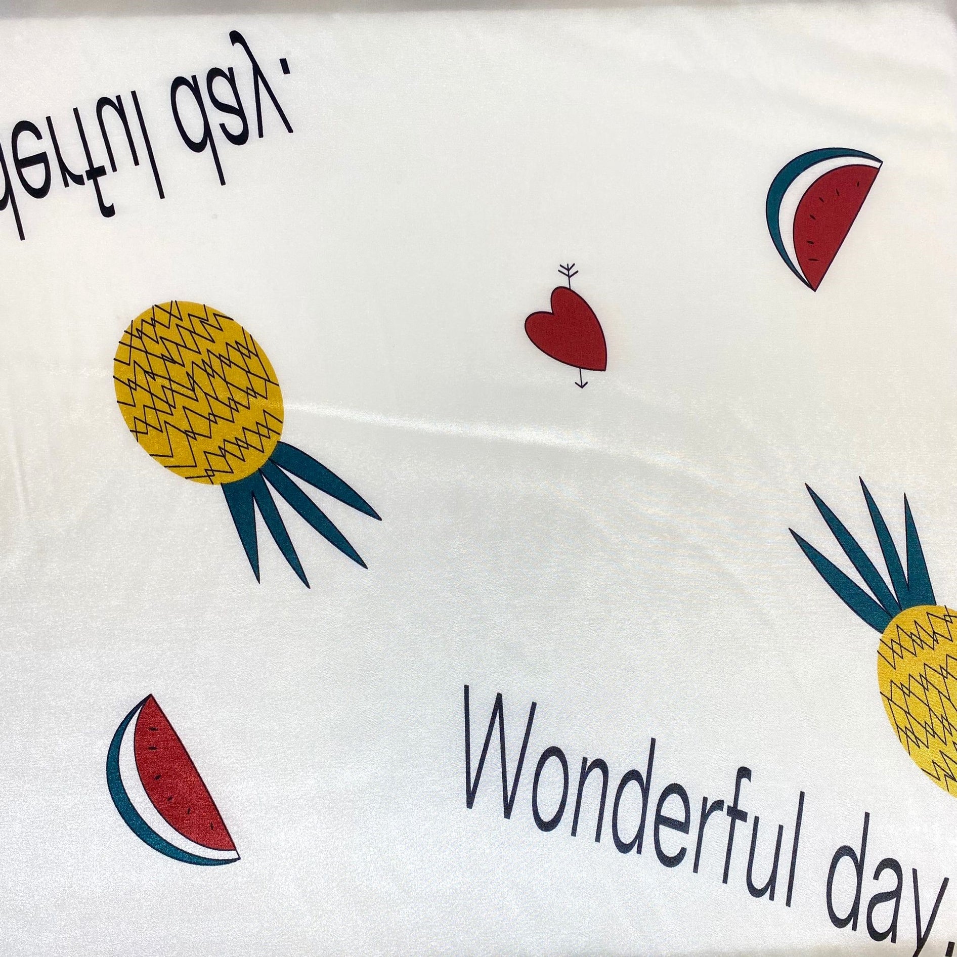 Soft Printed Satin, 'PINEAPPLE' - 55" Wide (3 Metres)