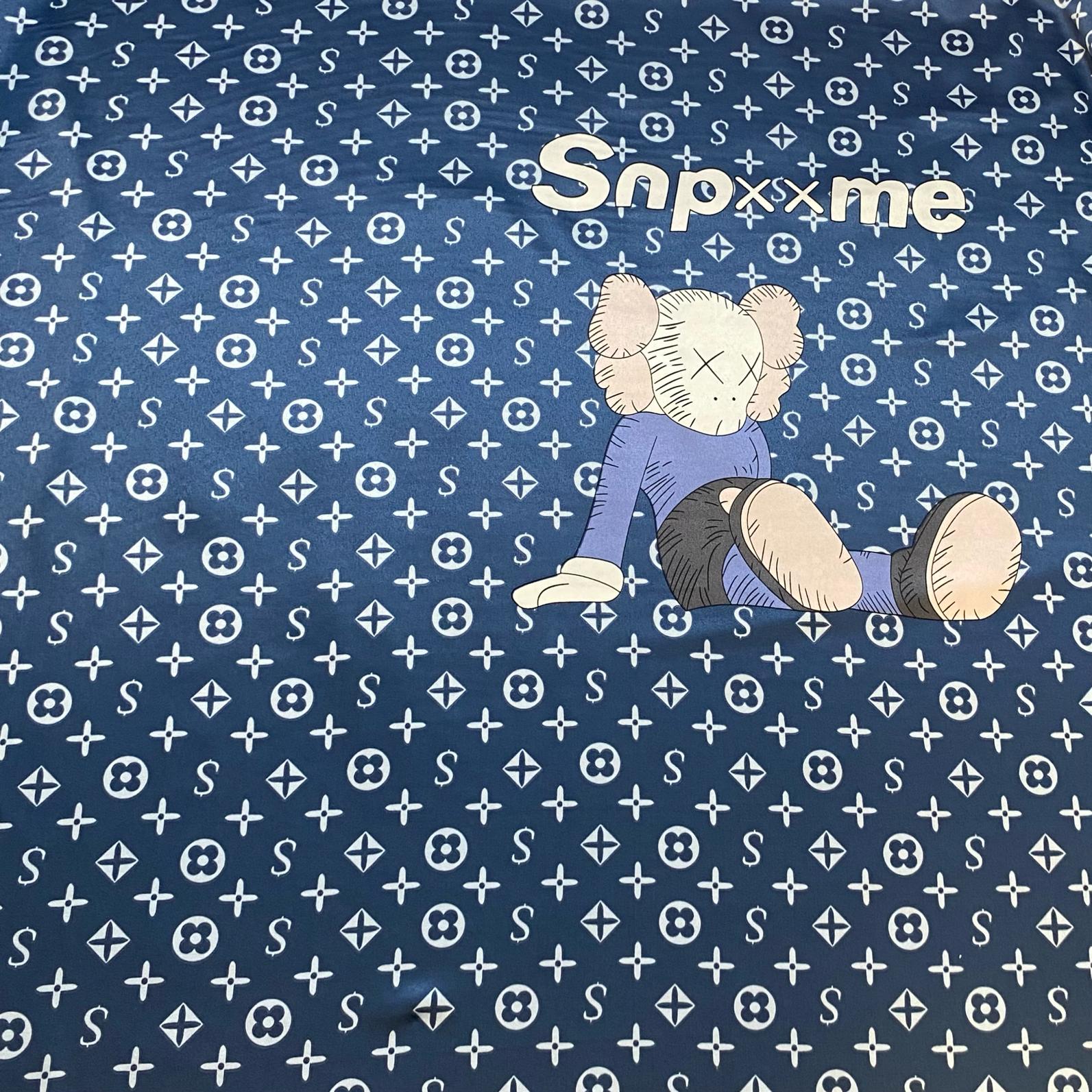 Soft Printed Satin, 'PATROL BLUE' - 55" Wide (3 Metres)