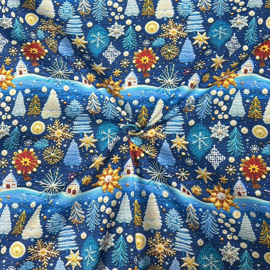 Per metre Quilting Cotton, 'Winter' - 45" Wide