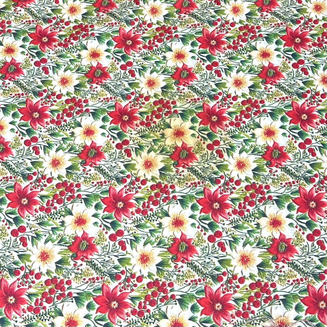 Per metre Quilting Cotton, 'Flowers' - 45" Wide