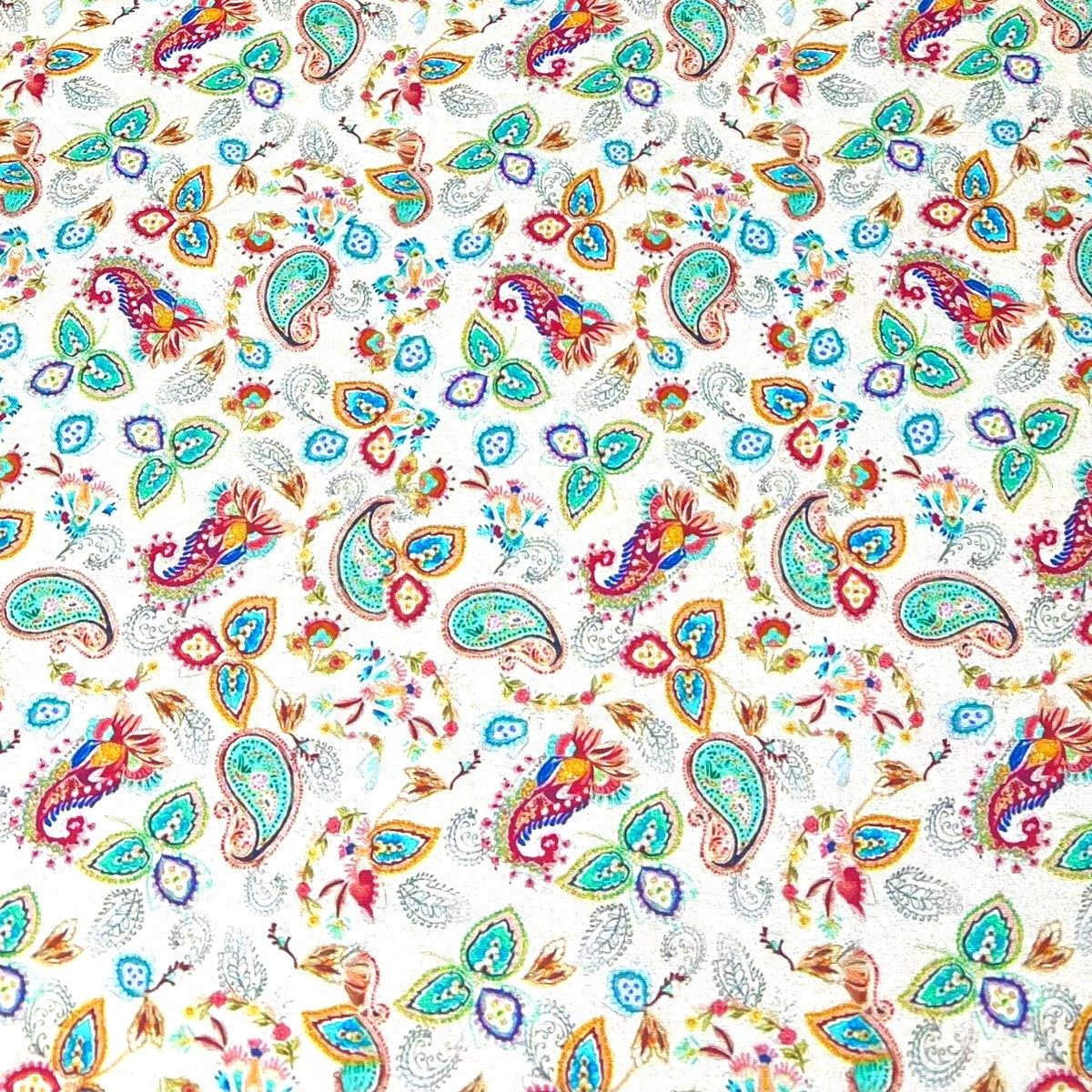 Per metre Quilting Cotton, 'Multi-coloured Leaves' - 45" Wide