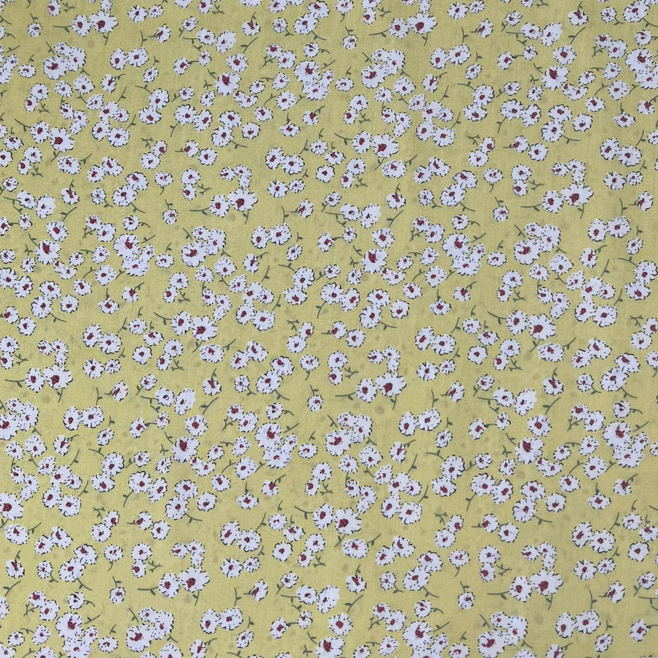 3 Metres, Luxury Printed Viscose, - 55" Wide - Yellow