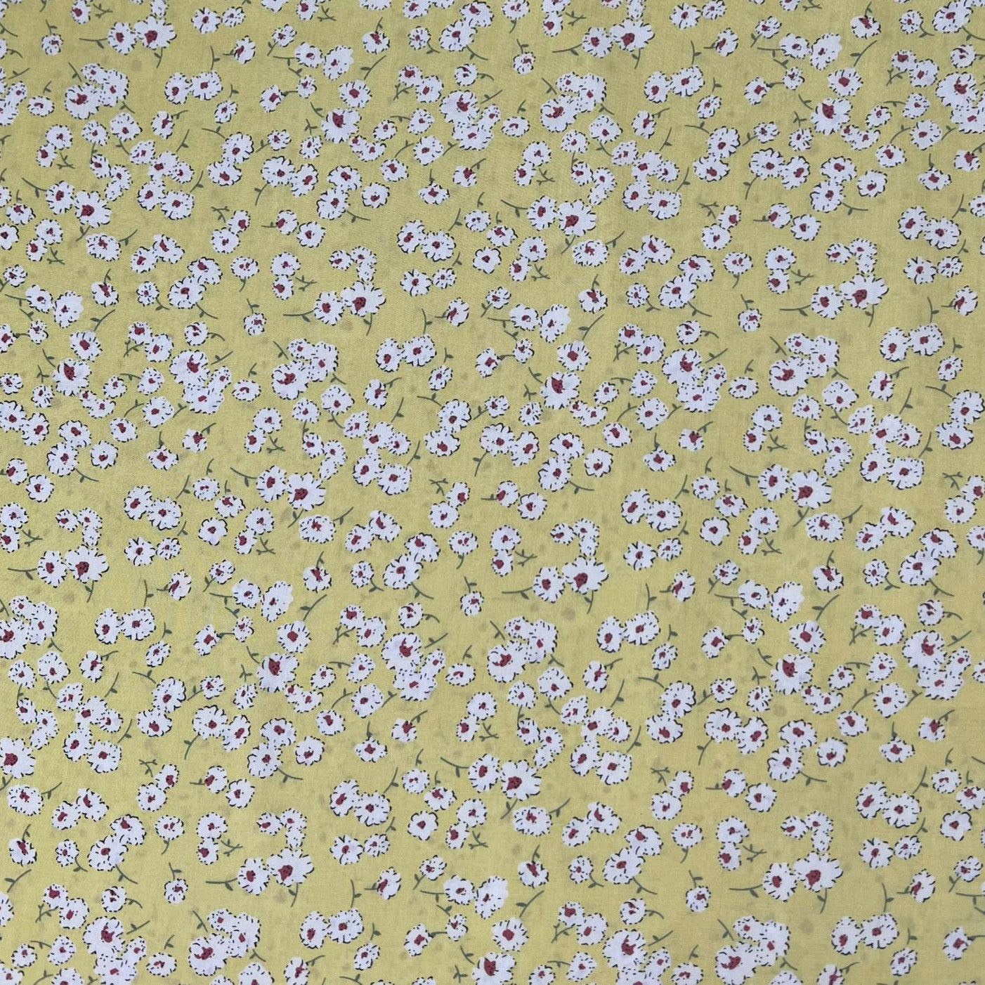 3 Metres, Luxury Printed Viscose, - 55" Wide - Yellow