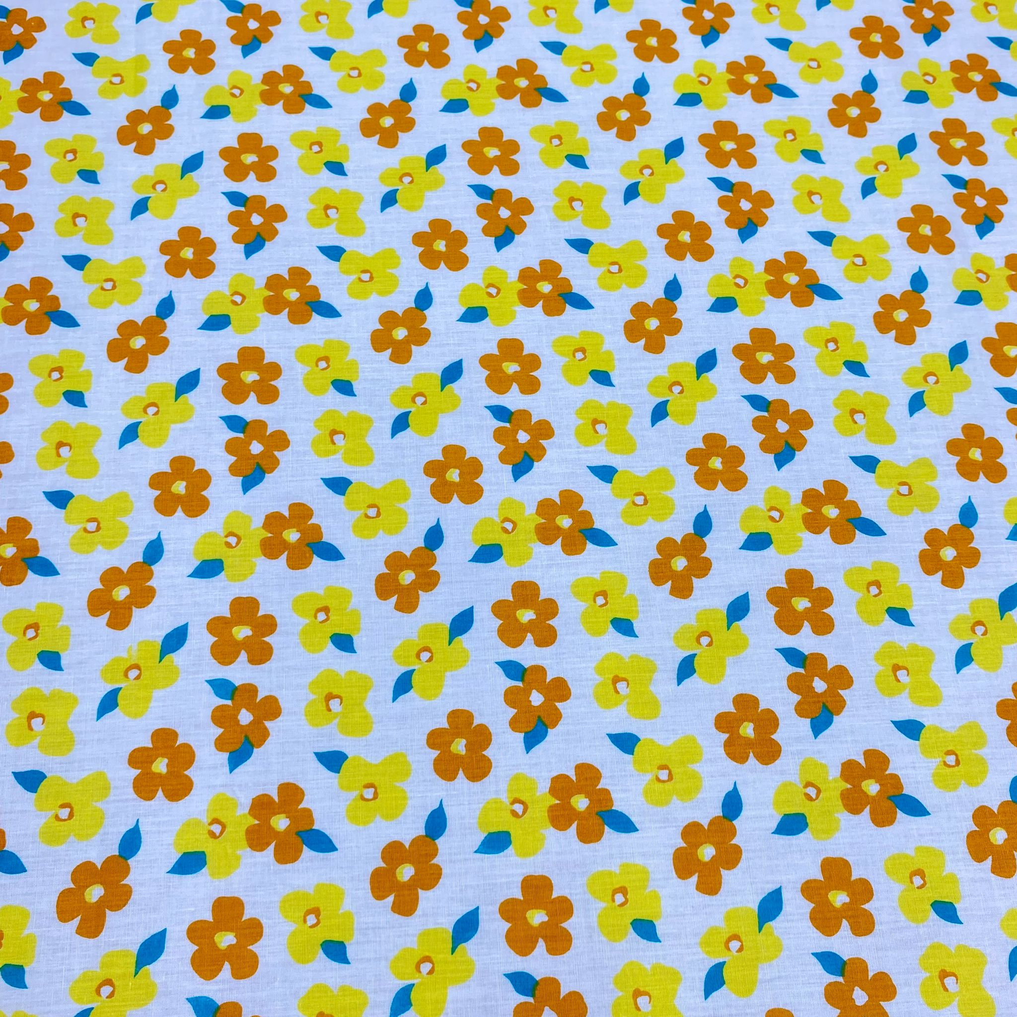3 Metres, Premium Cotton Lawn - 60" Wide - Orange & Yellow
