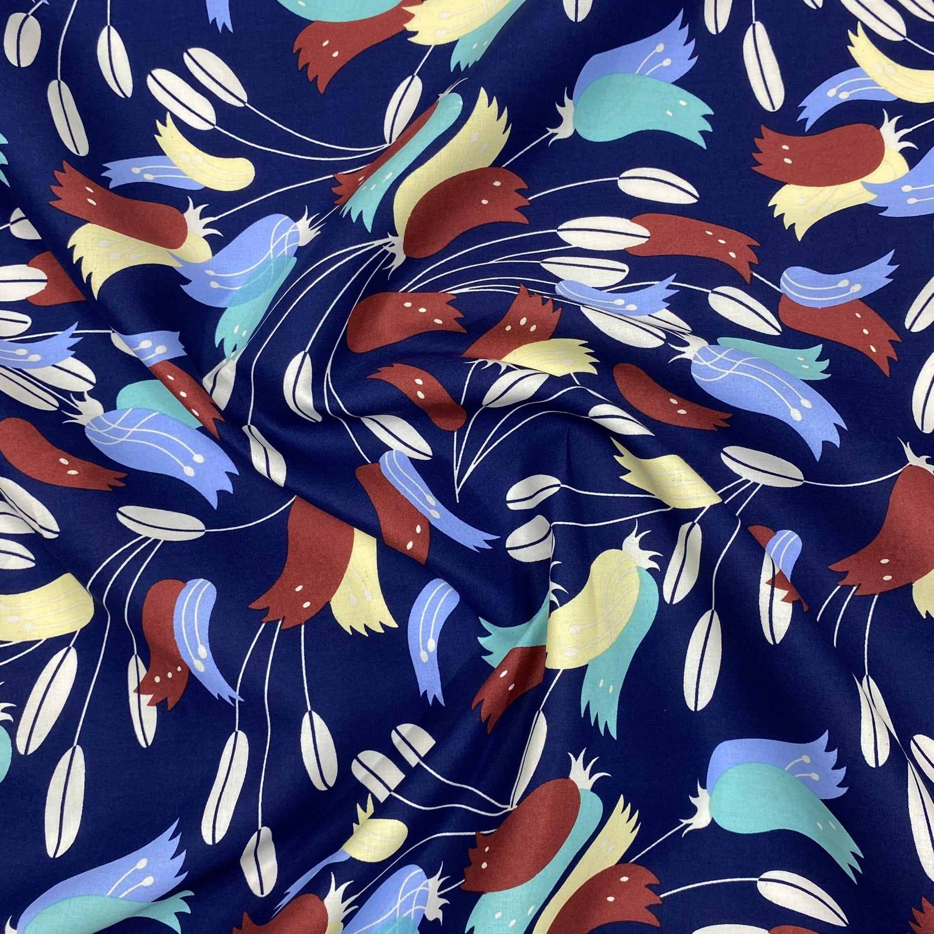 3 Metres, Premium Cotton Lawn - 60" Wide - Navy