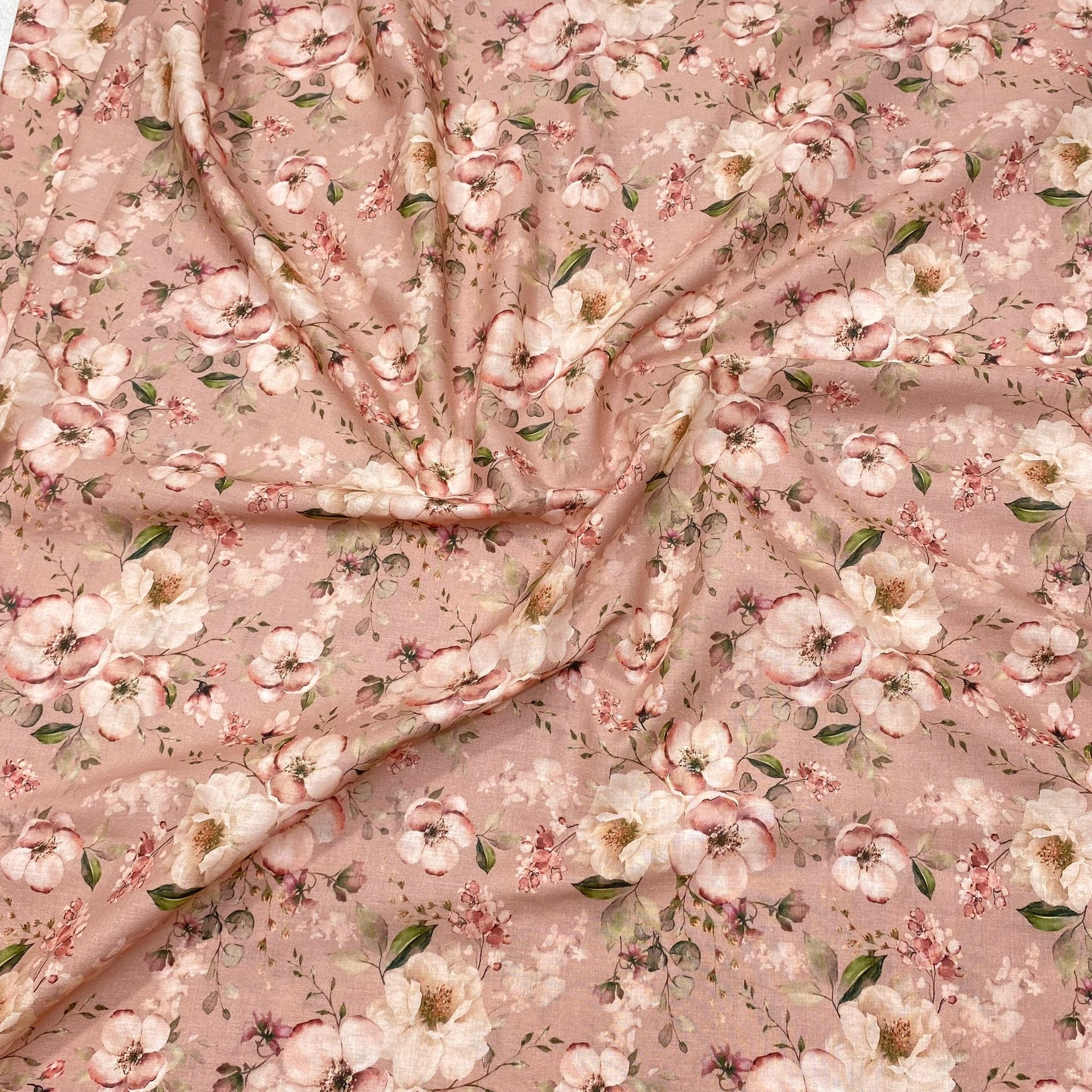 Per Metres, Premium Cotton Lawn - 55" Wide - Pink