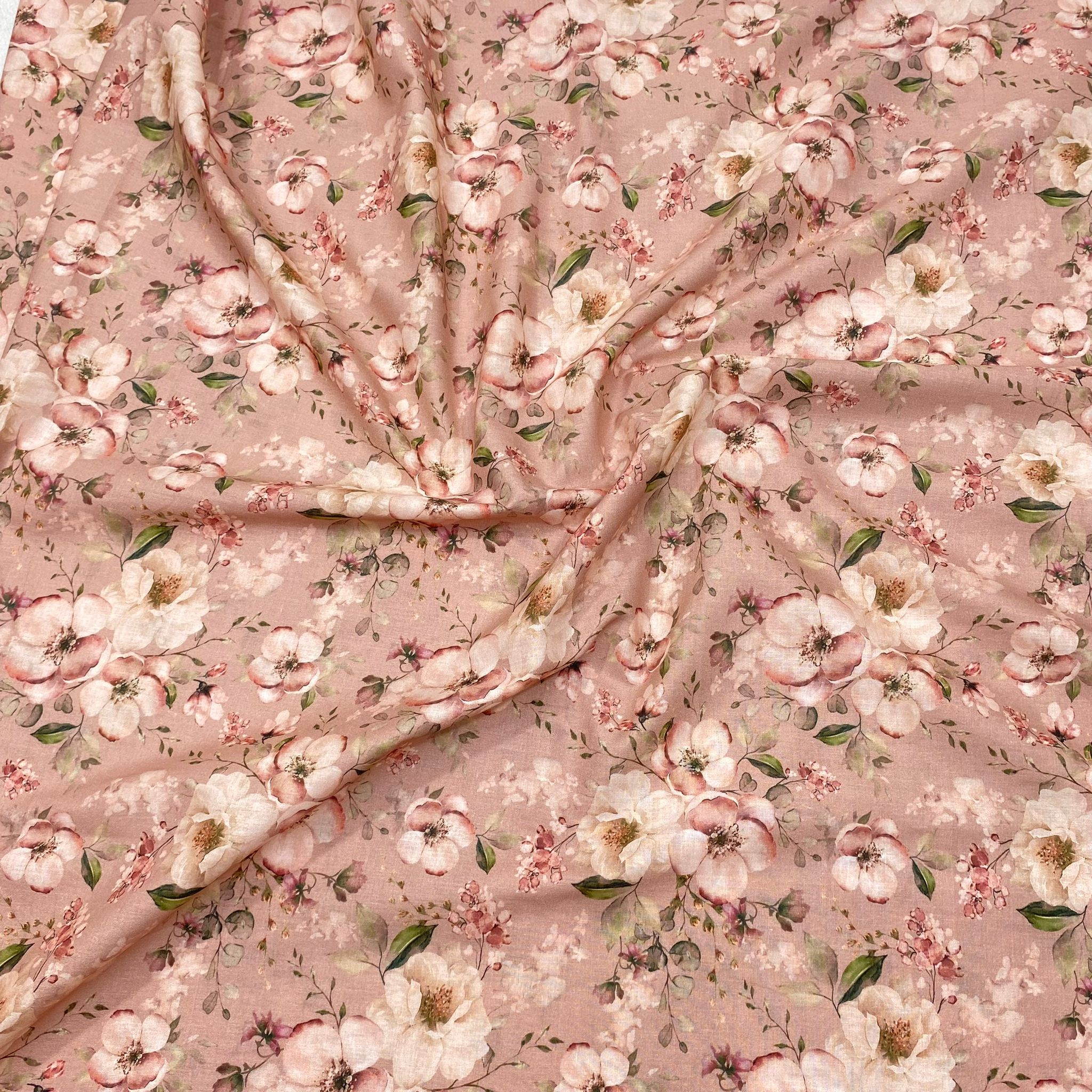 Per Metres, Premium Cotton Lawn - 55" Wide - Pink