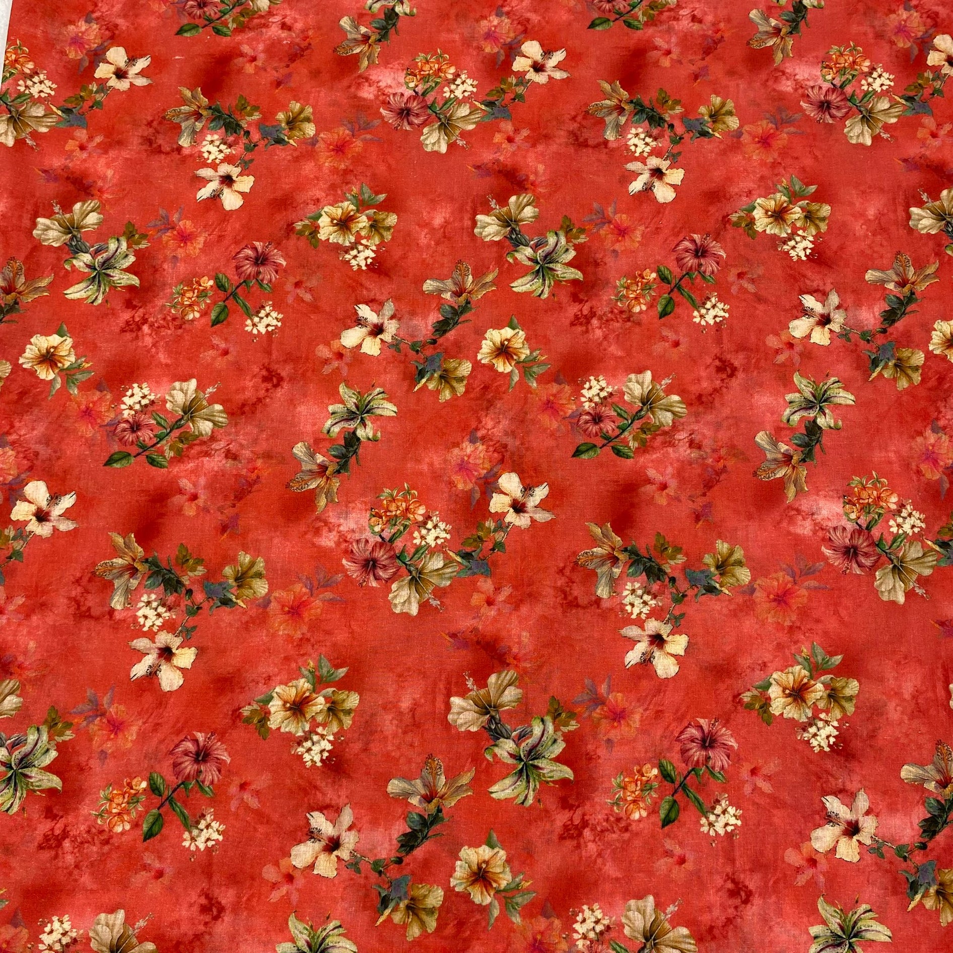 Per Metre, Premium Cotton Lawn - 55" Wide - Red