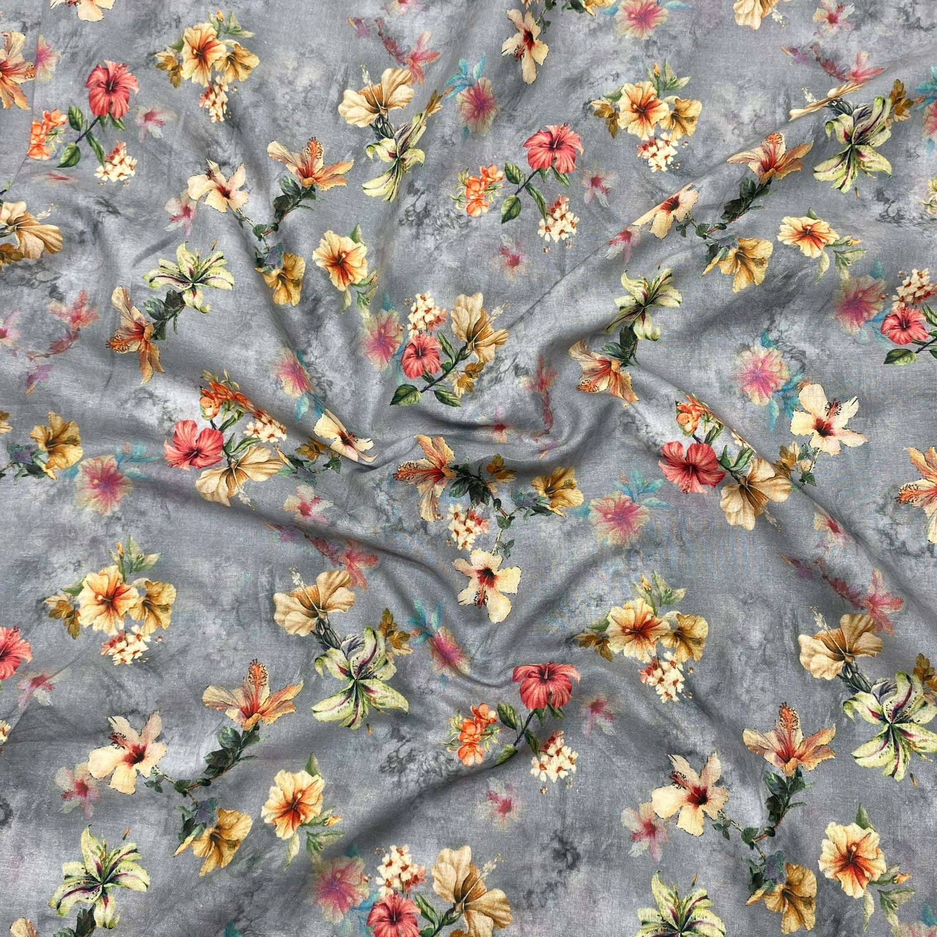 Per Metre, Premium Cotton Lawn - 55" Wide - Grey