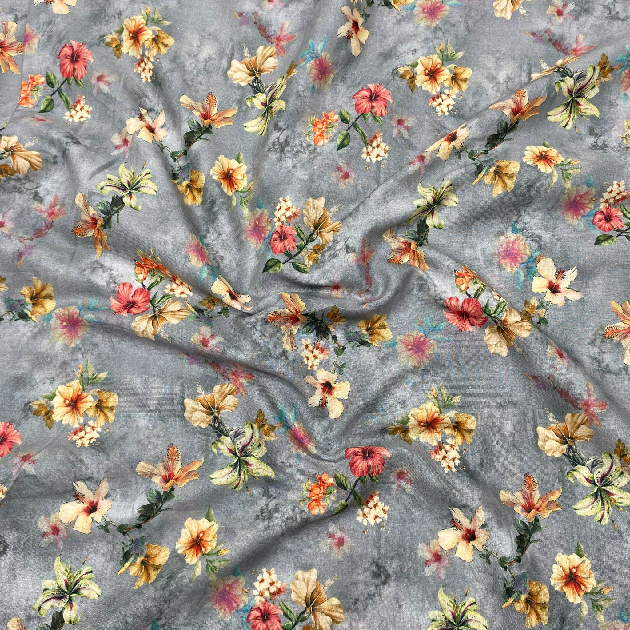 Per Metre, Premium Cotton Lawn - 55" Wide - Grey