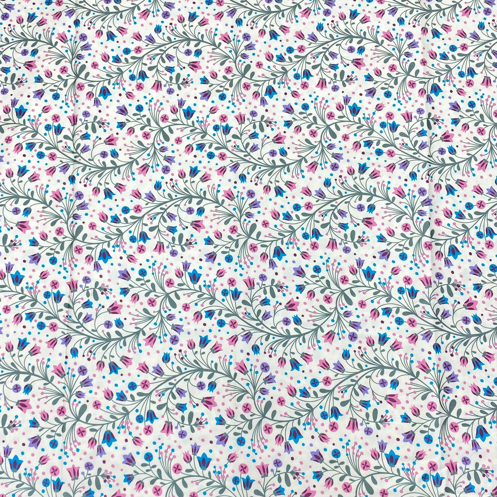 3 Metres Soft Printed Cotton Sateen, - 55" Wide 'Bloom'