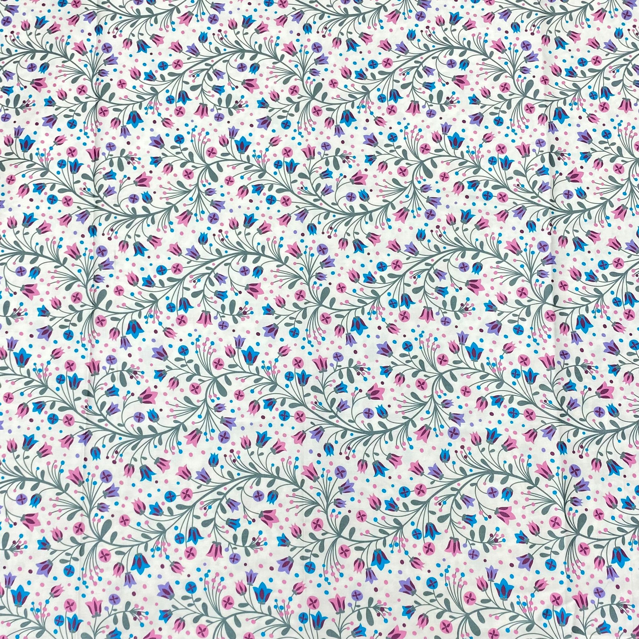 3 Metres Soft Printed Cotton Sateen, - 55" Wide 'Bloom'