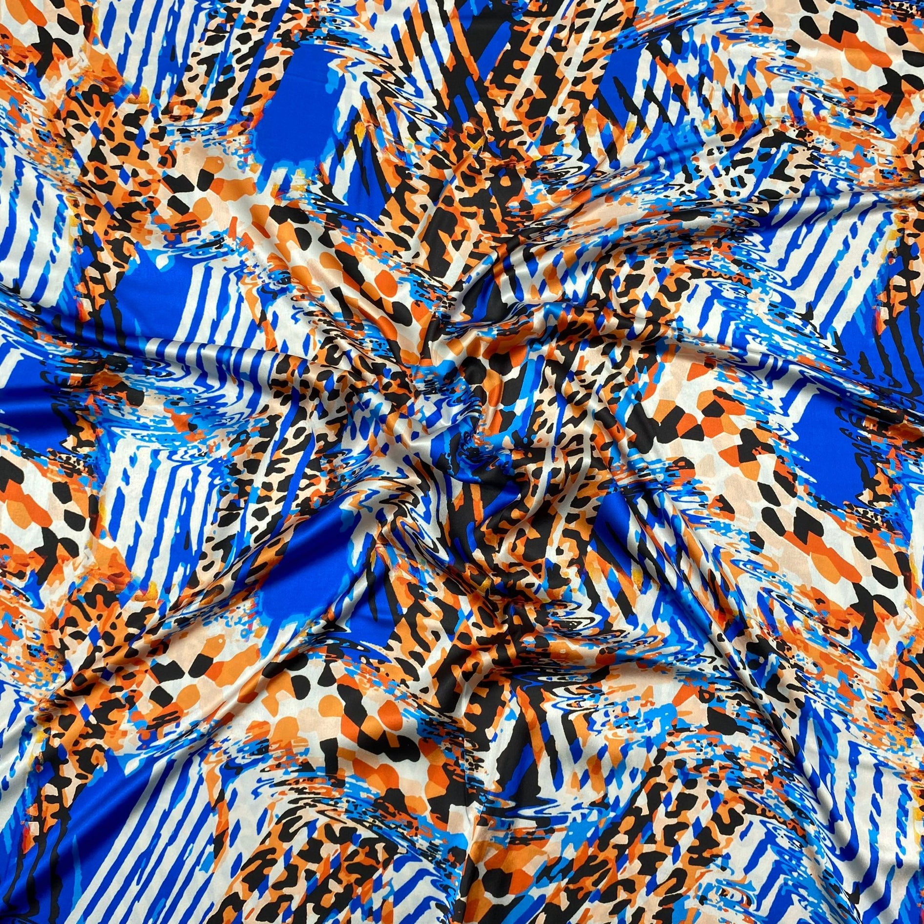 3 Metres Printed Fashion Satin- 45" Wide (Ocean)