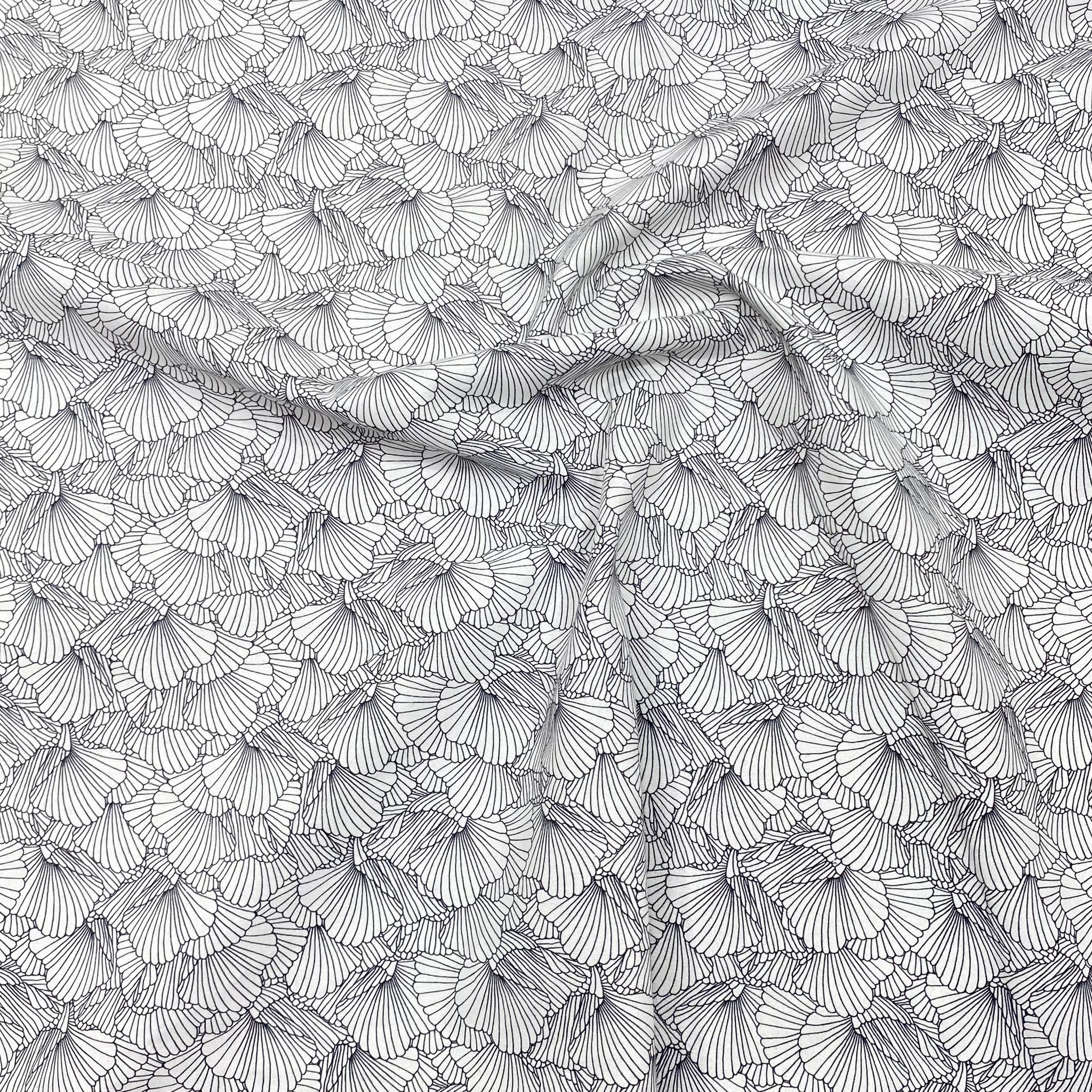 Per metre Premium Quilting Cotton, 'Black & White Floral' - 45" Wide