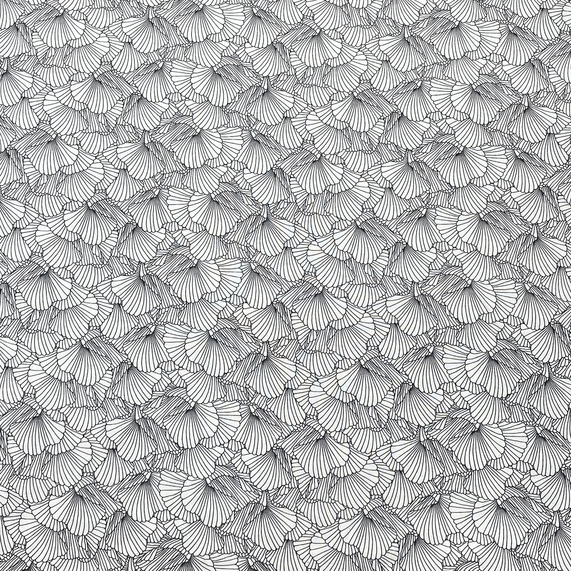 Per metre Premium Quilting Cotton, 'Black & White Floral' - 45" Wide