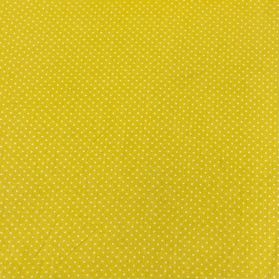 Per metre Premium Quilting Cotton, 'Polka Yellow' - 45" Wide