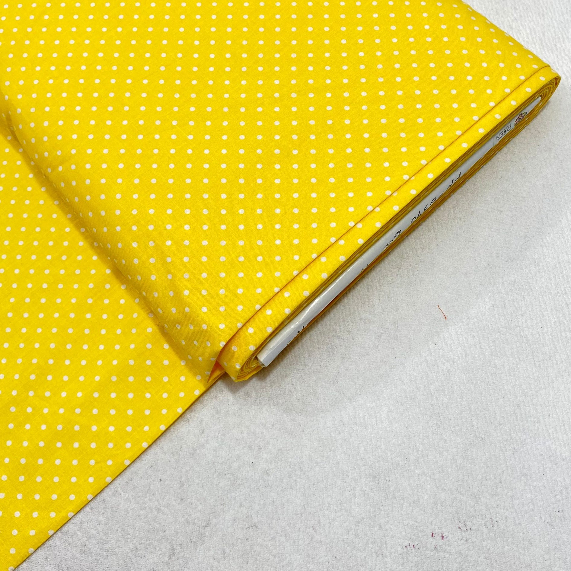 Per metre Premium Quilting Cotton, 'Polka Yellow' - 45" Wide
