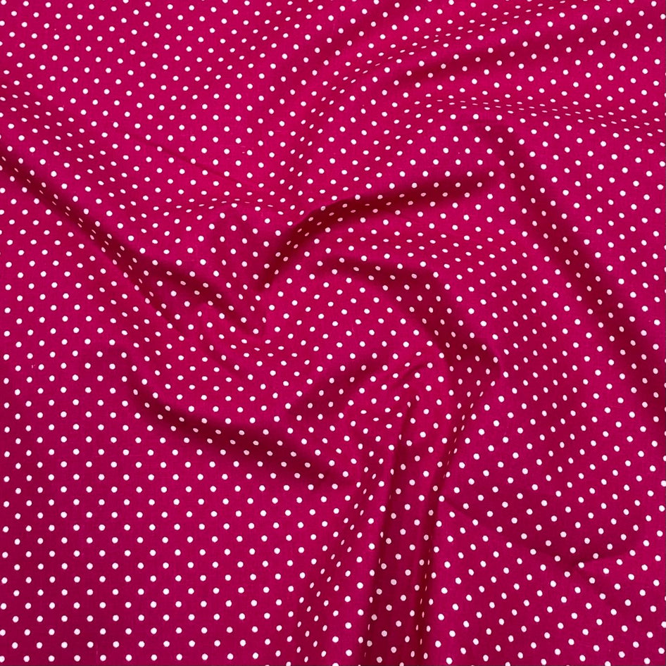 Per metre Premium Quilting Cotton, 'Polka Cerise' - 45" Wide
