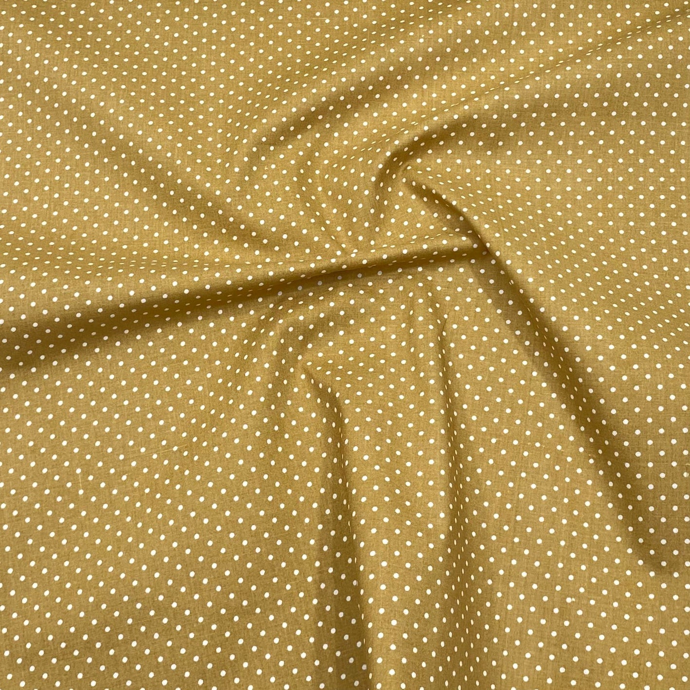 Per metre Premium Quilting Cotton, 'Polka Gold' - 45" Wide