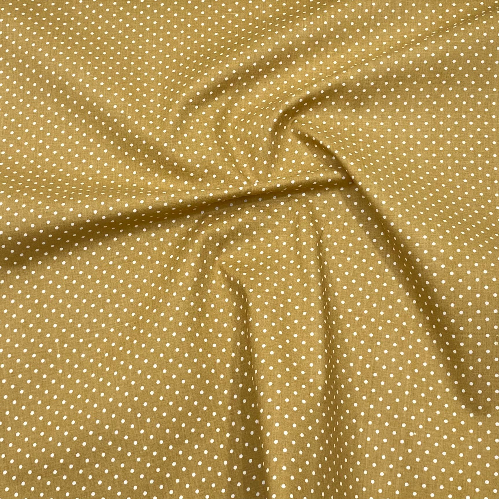 Per metre Premium Quilting Cotton, 'Polka Gold' - 45" Wide