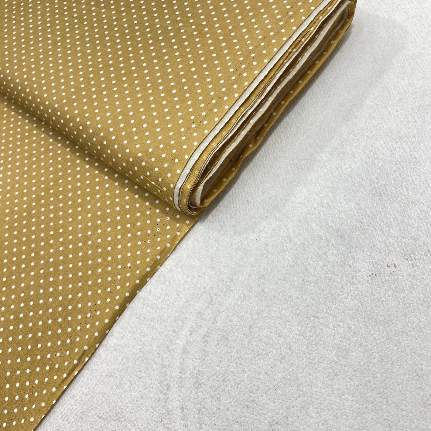 Per metre Premium Quilting Cotton, 'Polka Gold' - 45" Wide