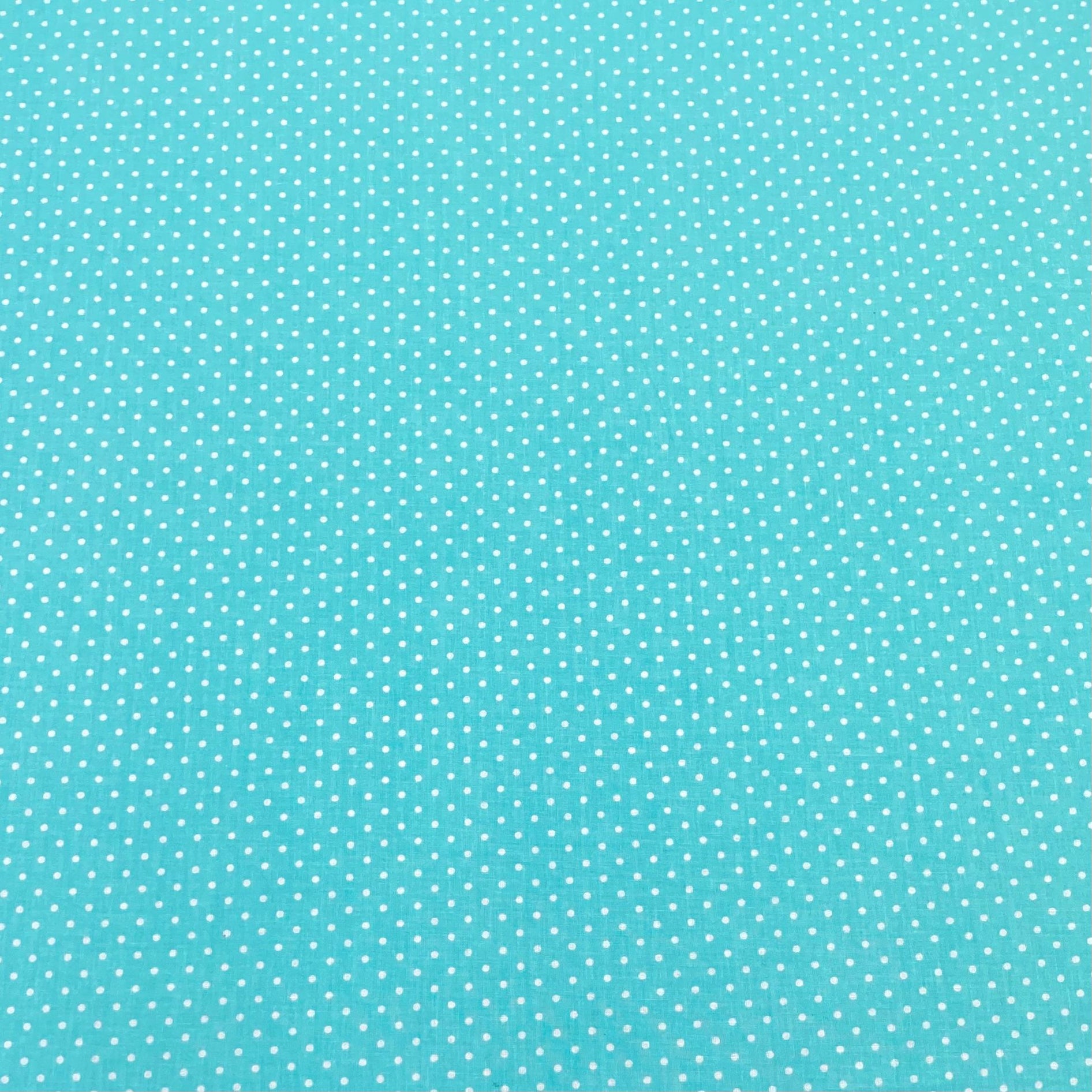 Per metre Premium Quilting Cotton, 'Polka Turquoise' - 45" Wide