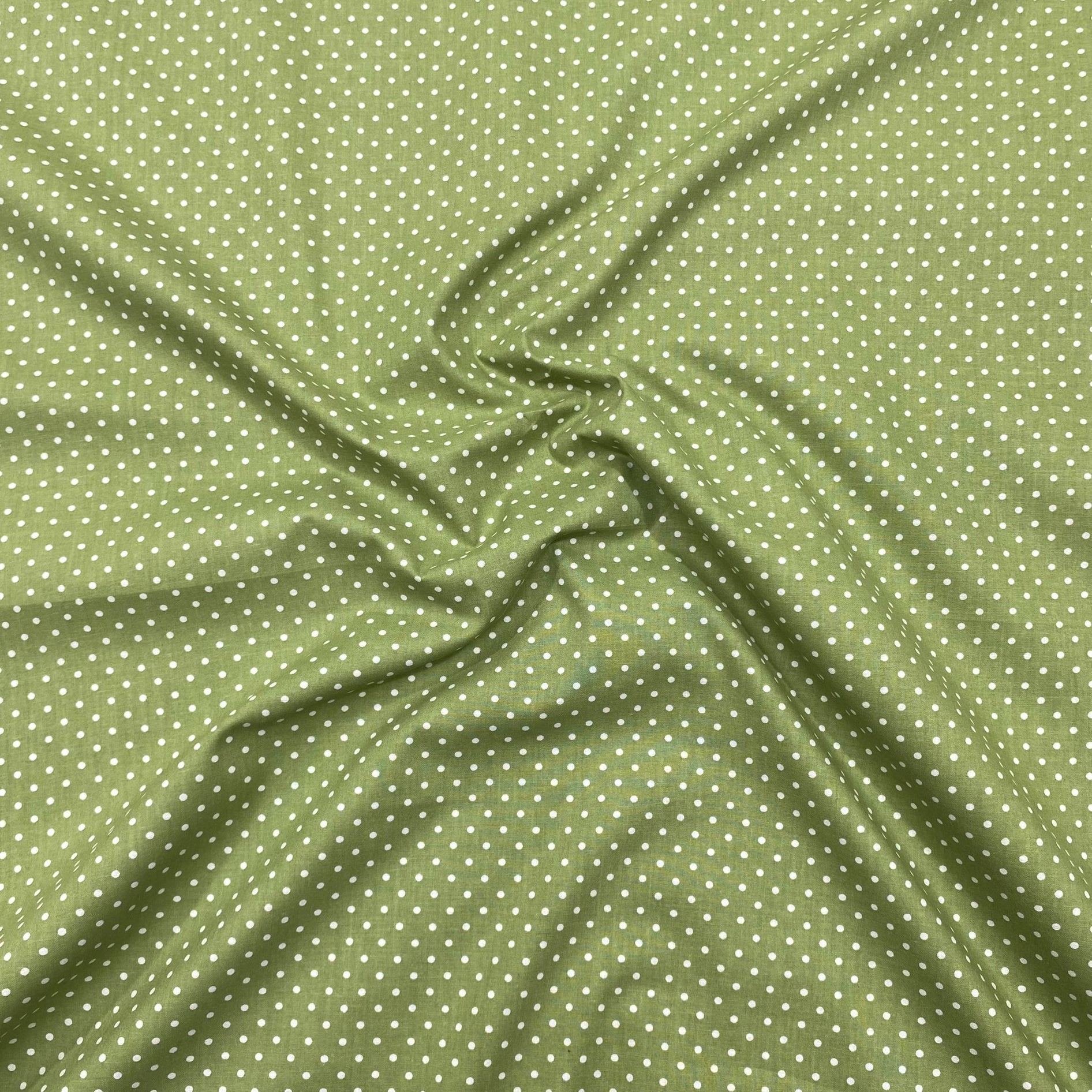 Per metre Premium Quilting Cotton, 'Polka Khaki' - 45" Wide