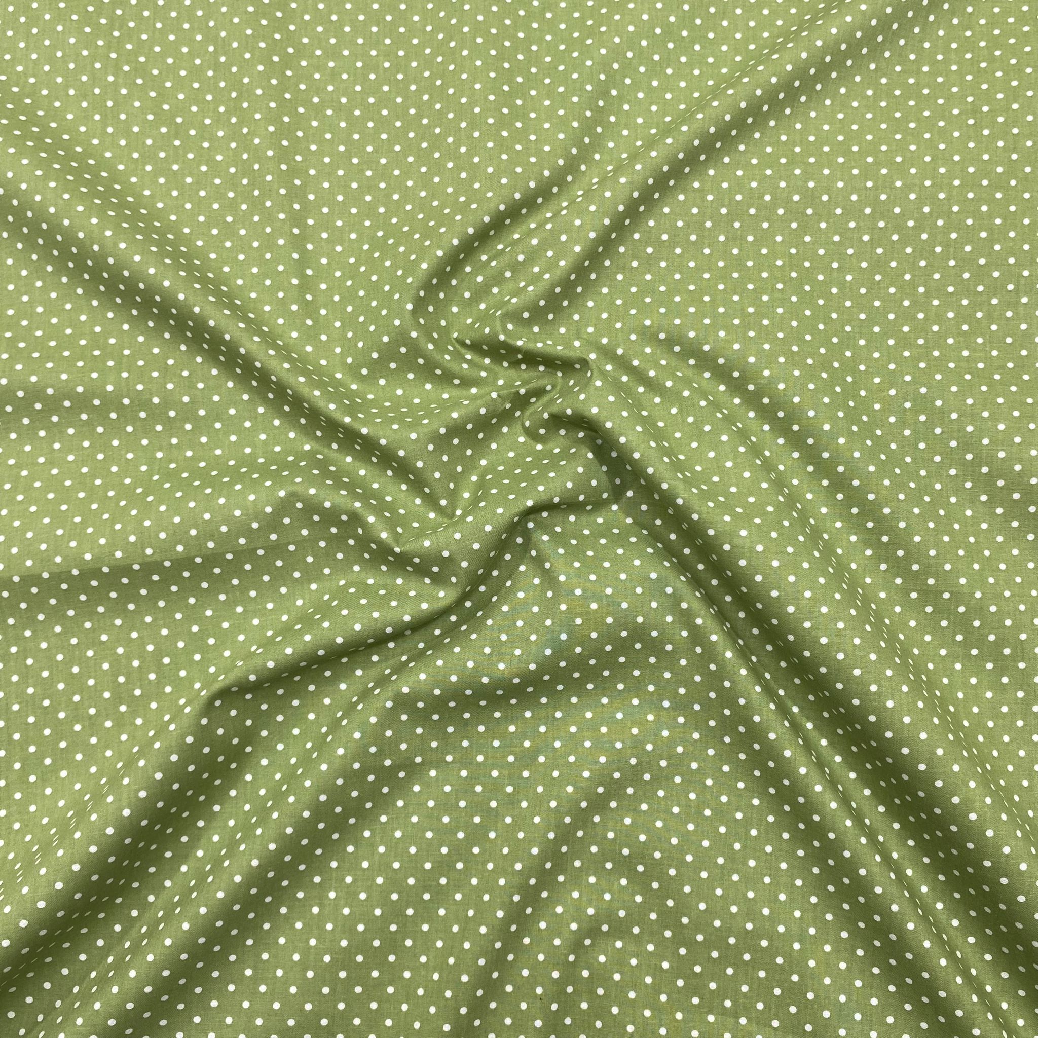 Per metre Premium Quilting Cotton, 'Polka Khaki' - 45" Wide