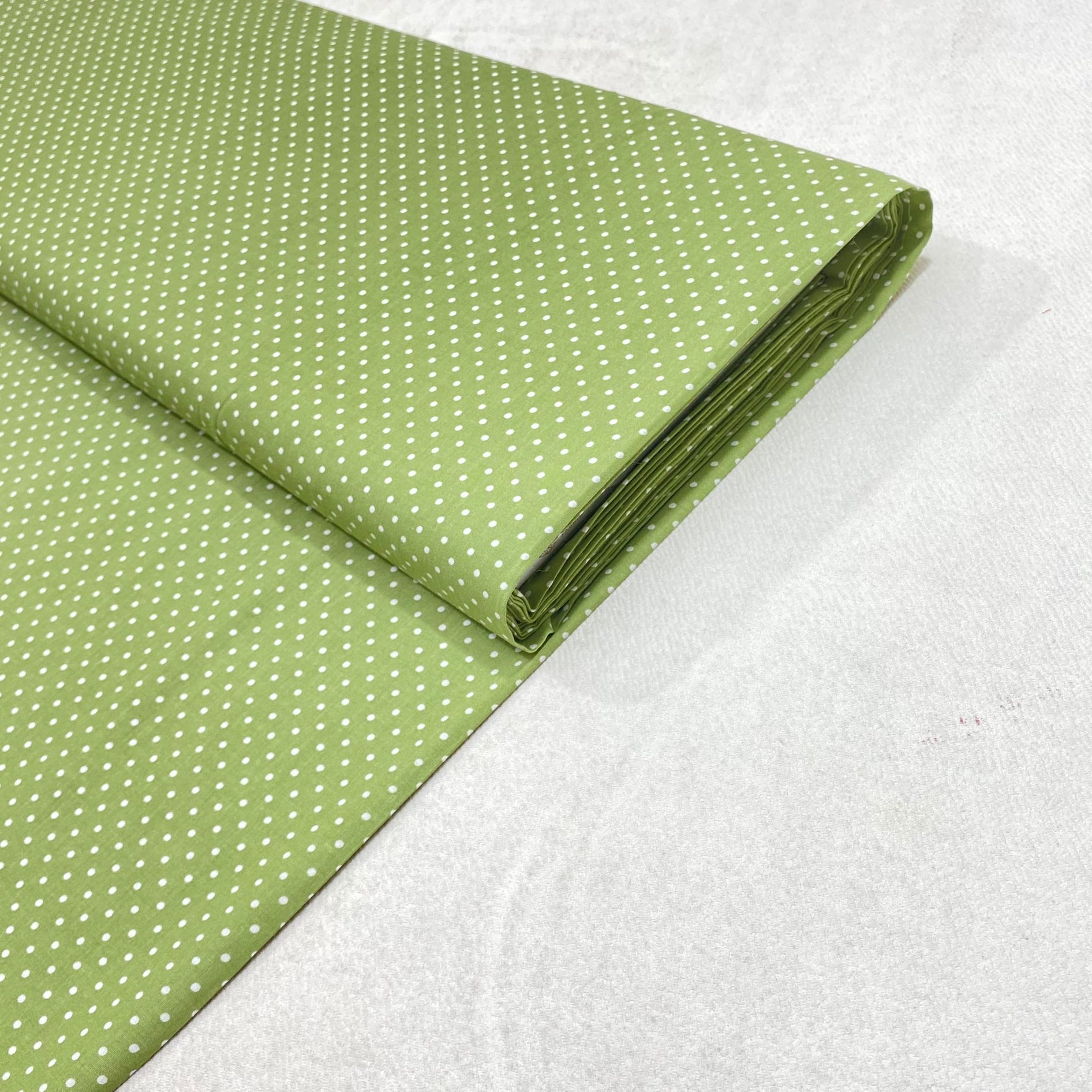 Per metre Premium Quilting Cotton, 'Polka Khaki' - 45" Wide