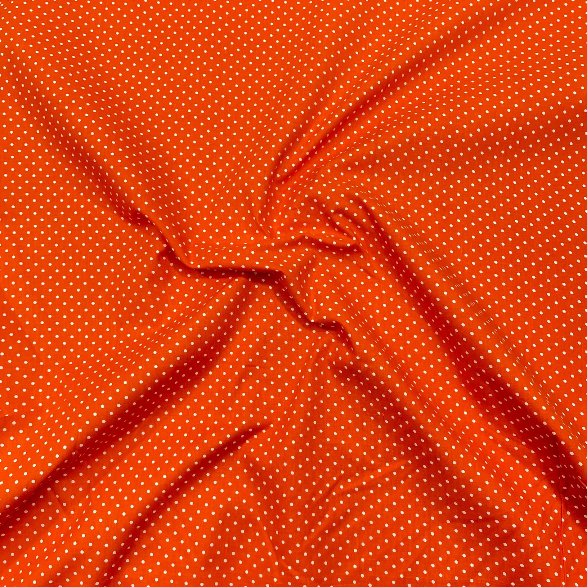 Per metre Premium Quilting Cotton, 'Polka Orange' - 45" Wide