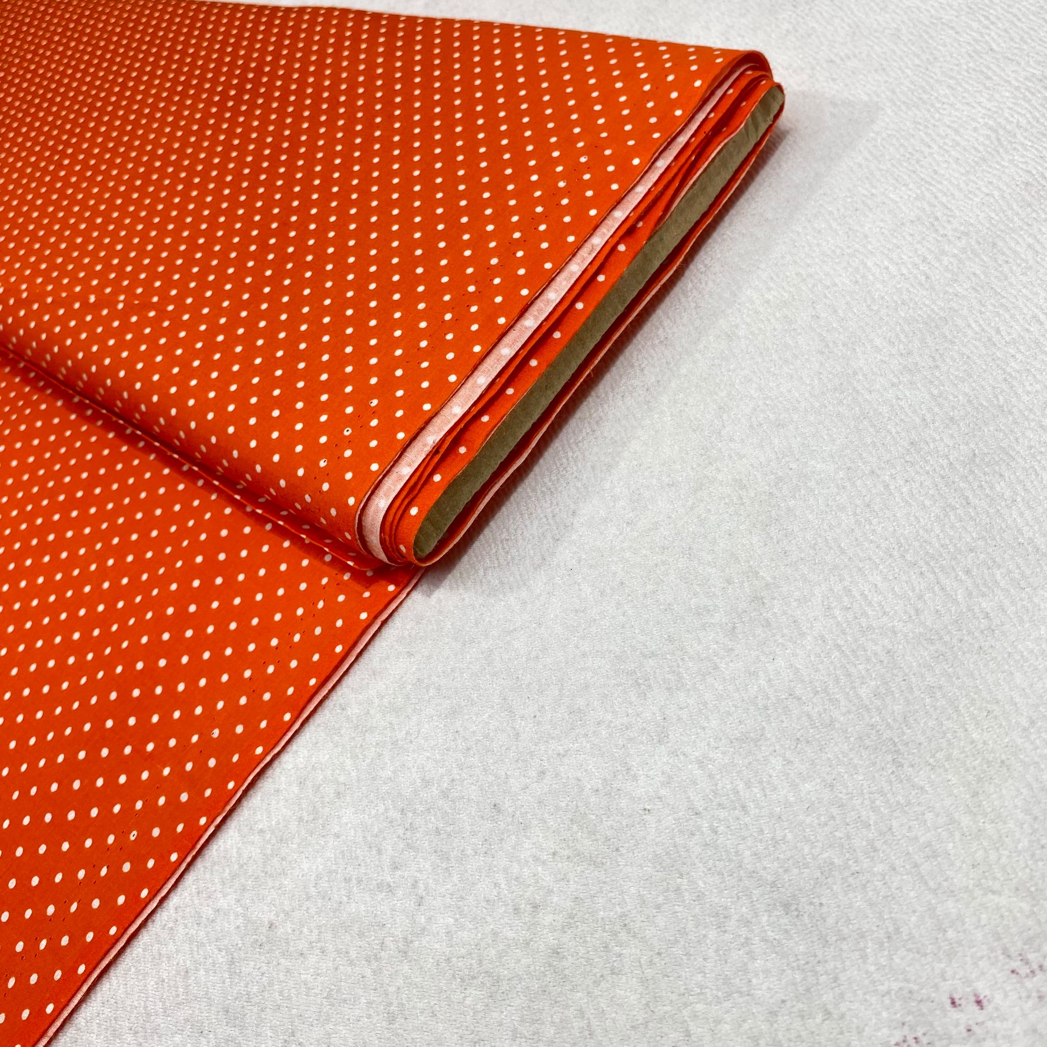 Per metre Premium Quilting Cotton, 'Polka Orange' - 45" Wide
