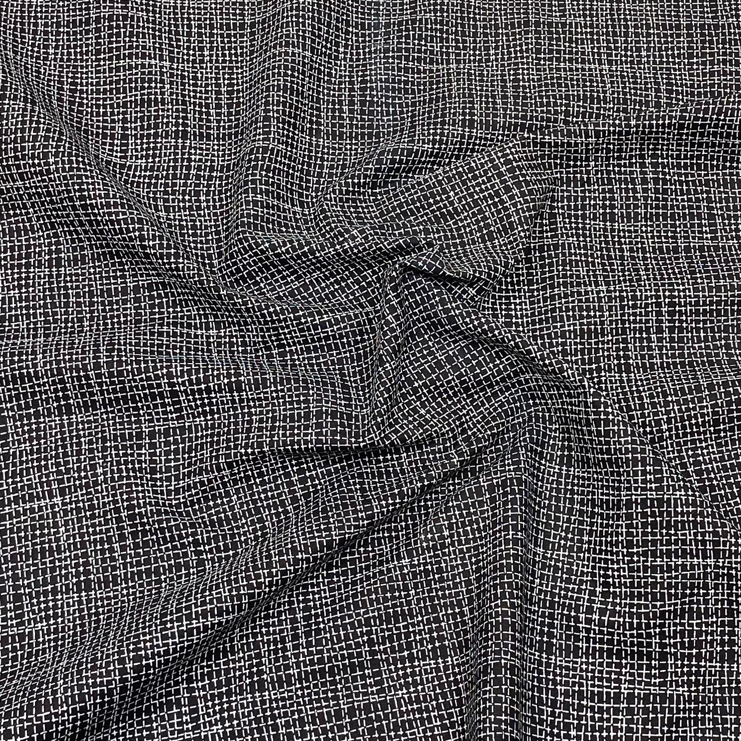 Per Metre, Digital Cotton Poplin - 60" Wide - Black & White