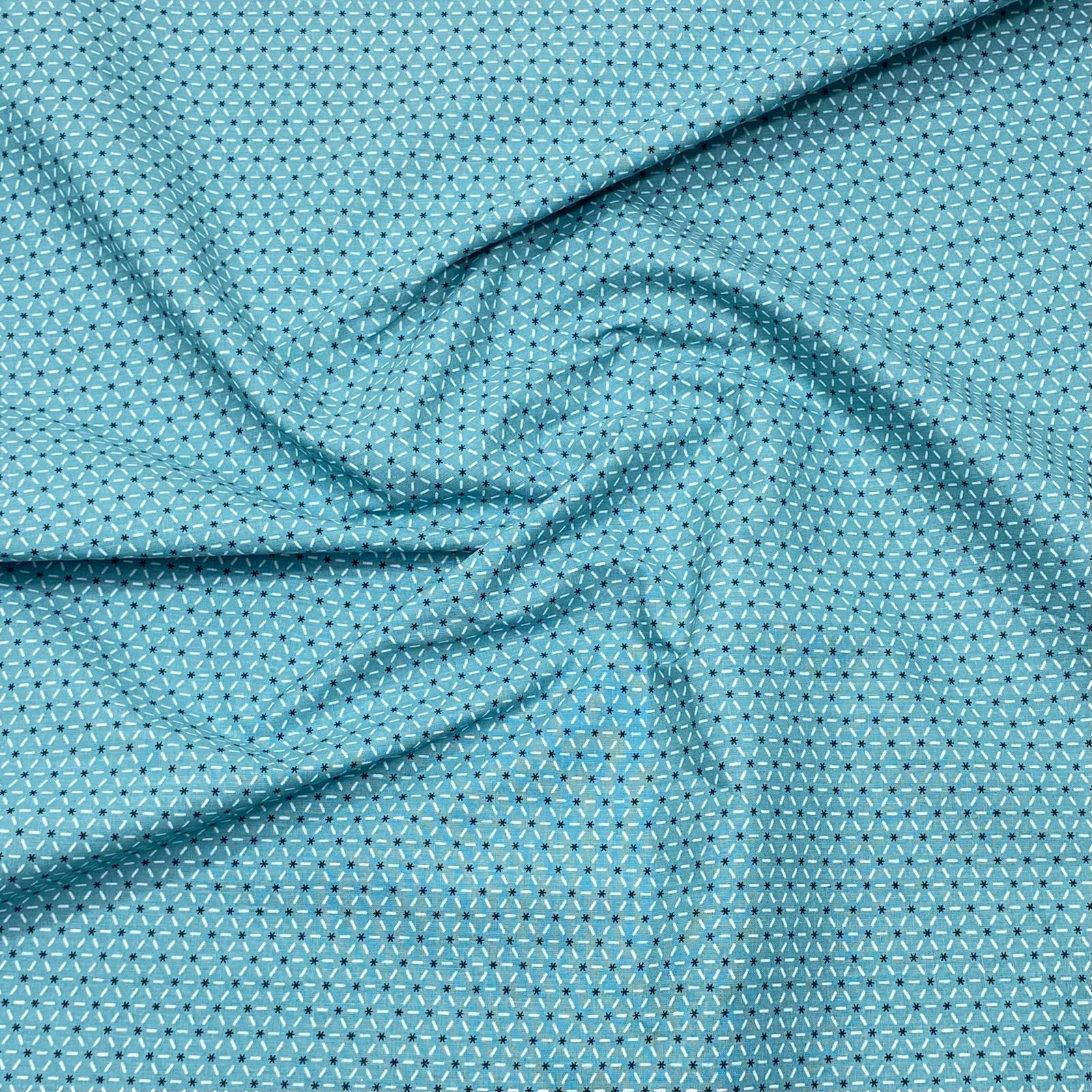 Per Metre, Digital Cotton Poplin - 60" Wide - Sky