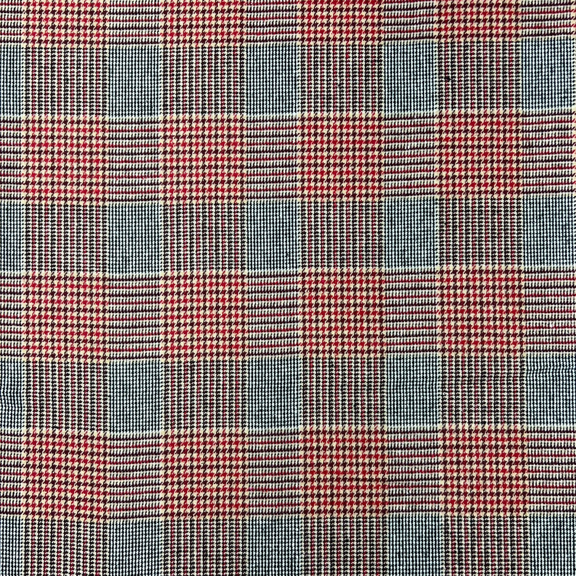 Premium Wool Rich Fabric 55" Wide  (Red Checks)