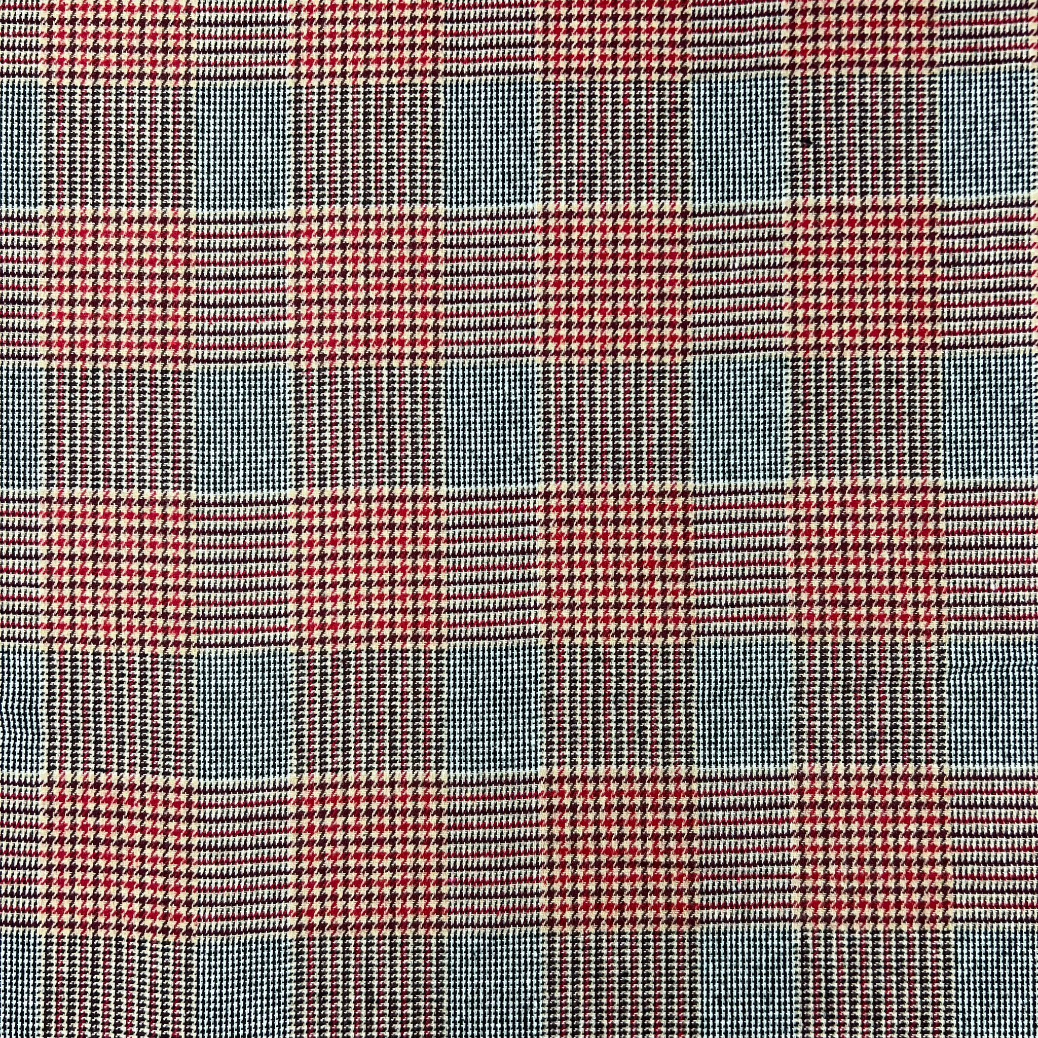 Premium Wool Rich Fabric 55" Wide  (Red Checks)