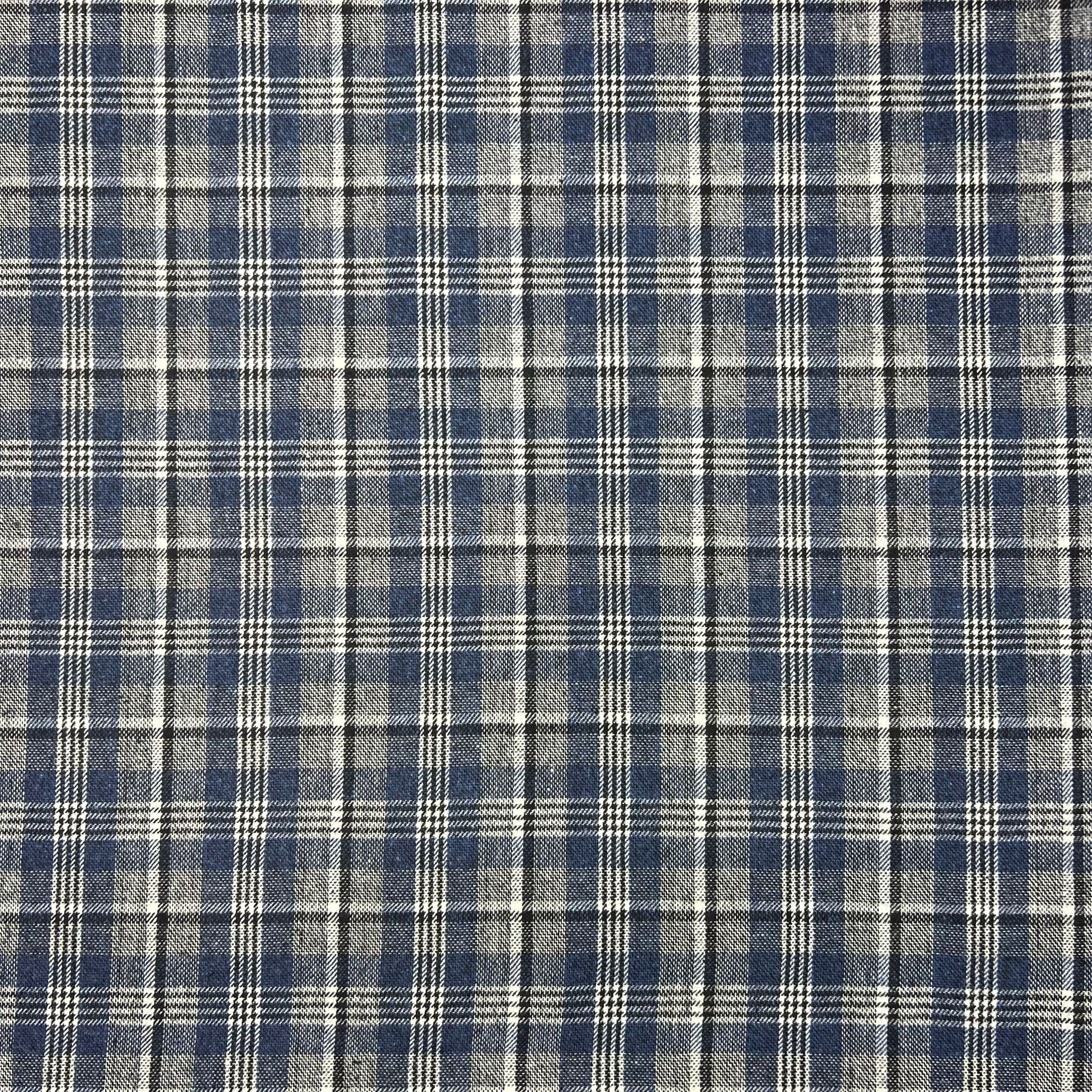 Premium Wool Rich Fabric 55" Wide  (Blue Checks)