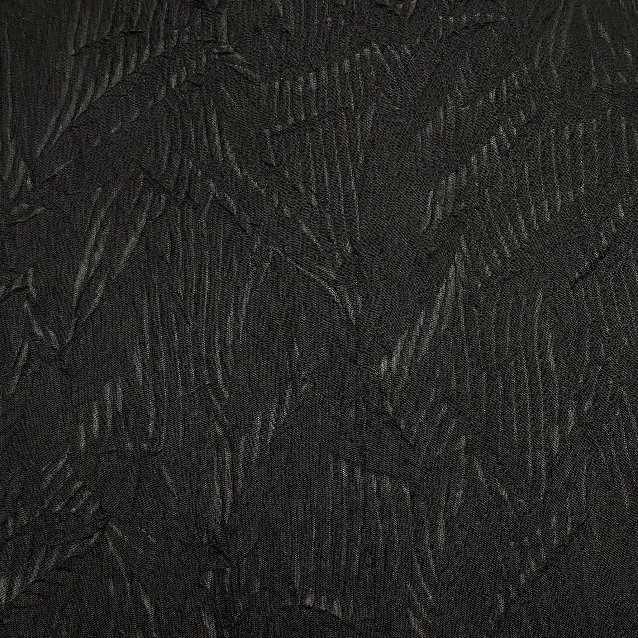 3 Metre Luxurious Soft Crinkle Jersey - 55" Wide (Black)