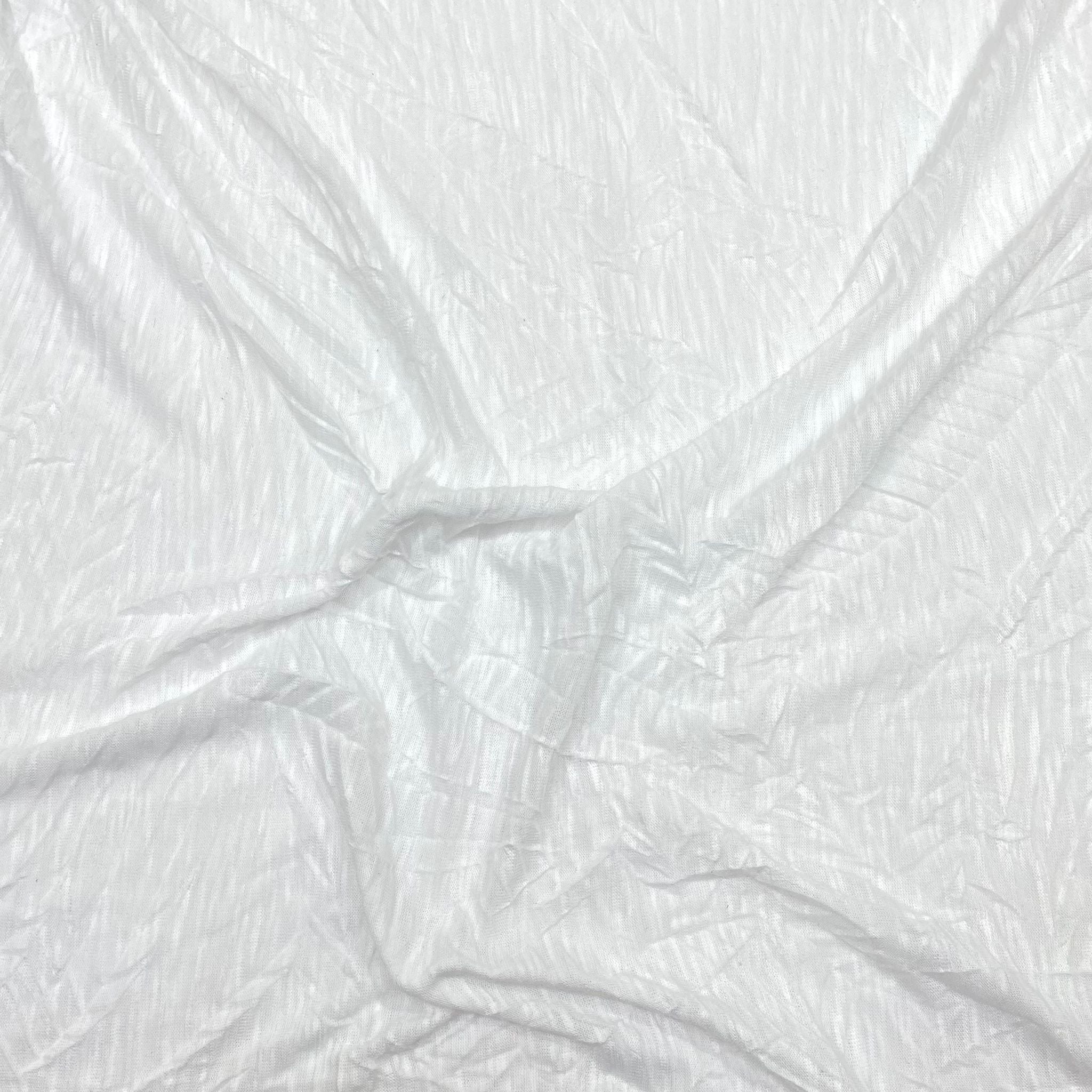 3 Metre Luxurious Soft Crinkle Jersey - 55" Wide (White)