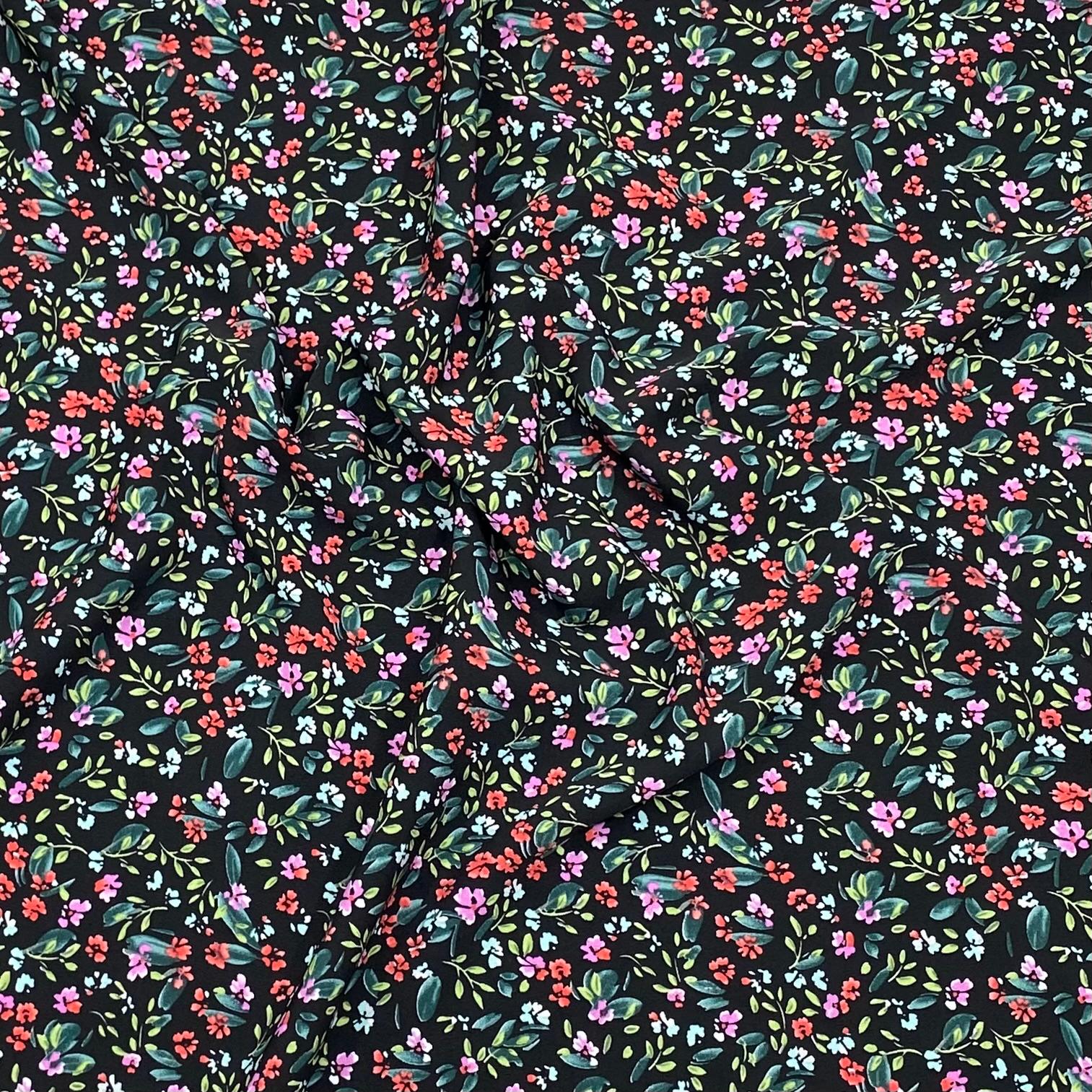 3 Metres Luxurious Solara Crepe 55" Wide - (Night Garden)