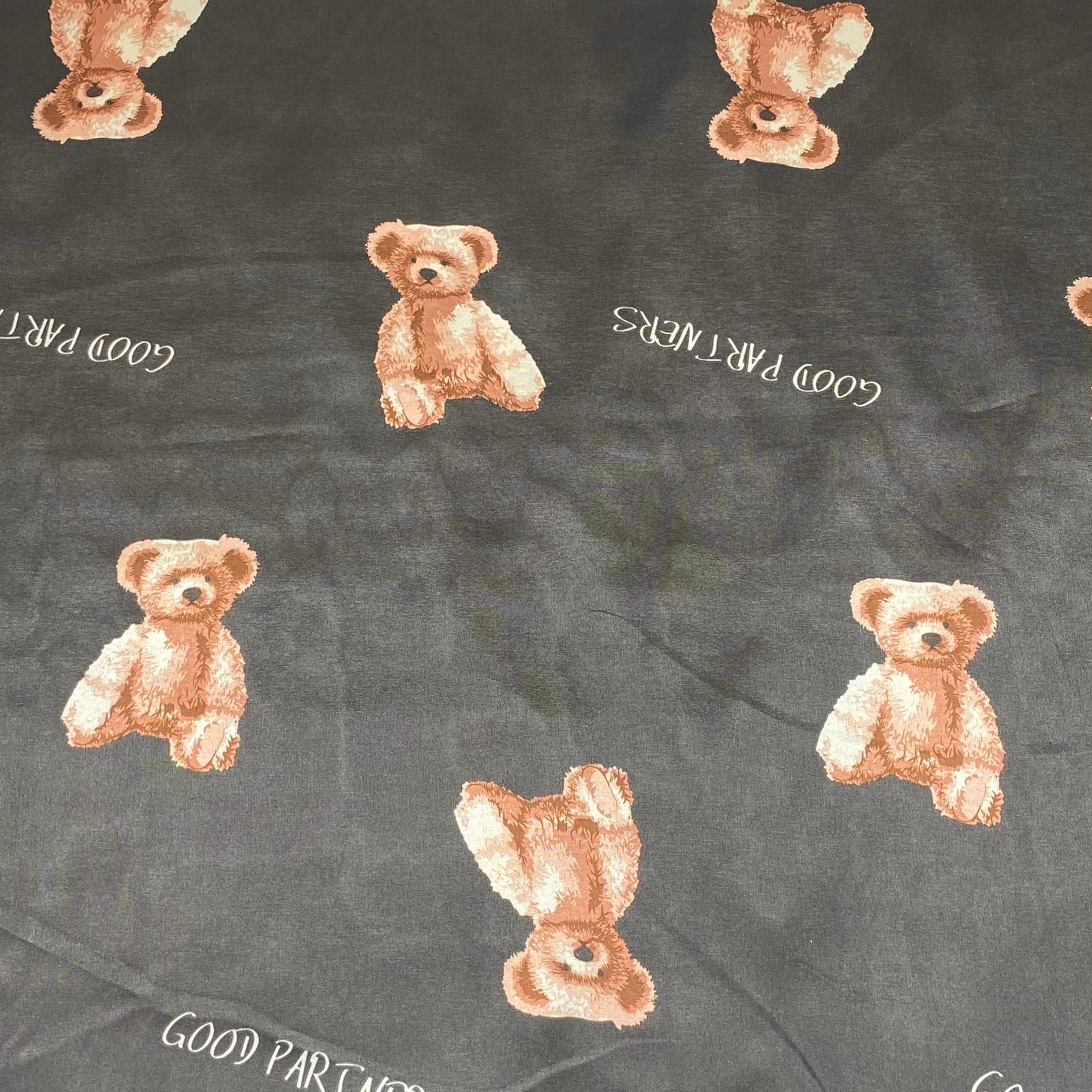 3 Metres Printed Silky Satin- 55" Wide (Teddy)