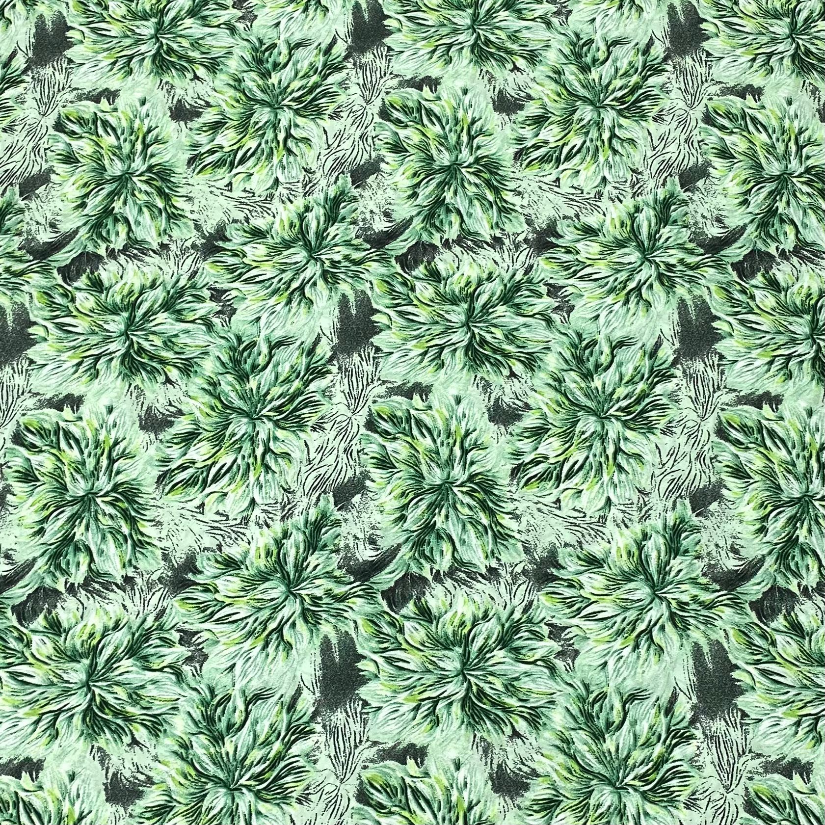 3 Metres Printed Silky Satin- 55" Wide Green