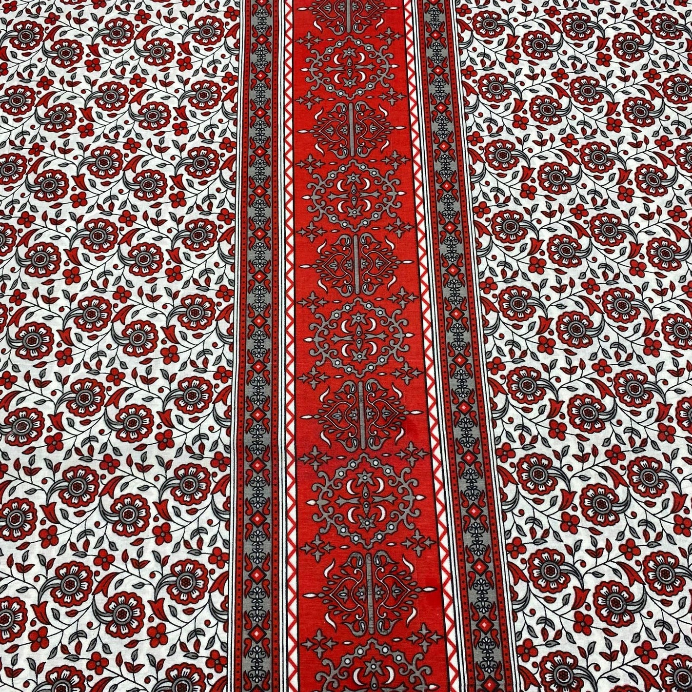 5 Metres Luxury 100% Cotton - 36" Wide - (Red & White)