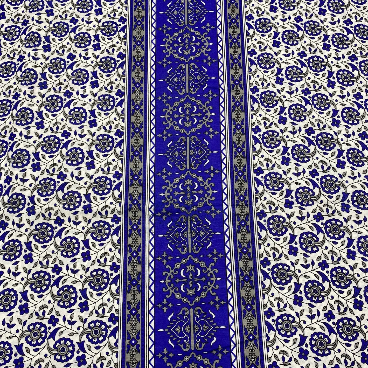 5 Metres Luxury 100% Cotton - 36" Wide - (Blue & Grey)