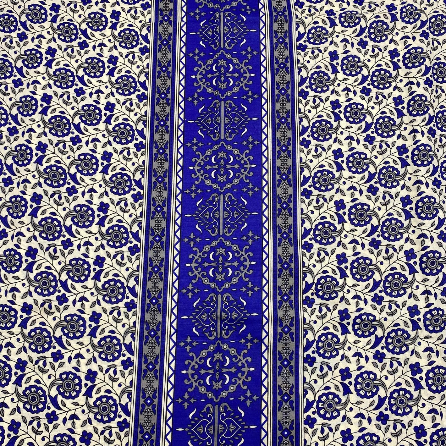 5 Metres Luxury 100% Cotton - 36" Wide - (Blue & White)