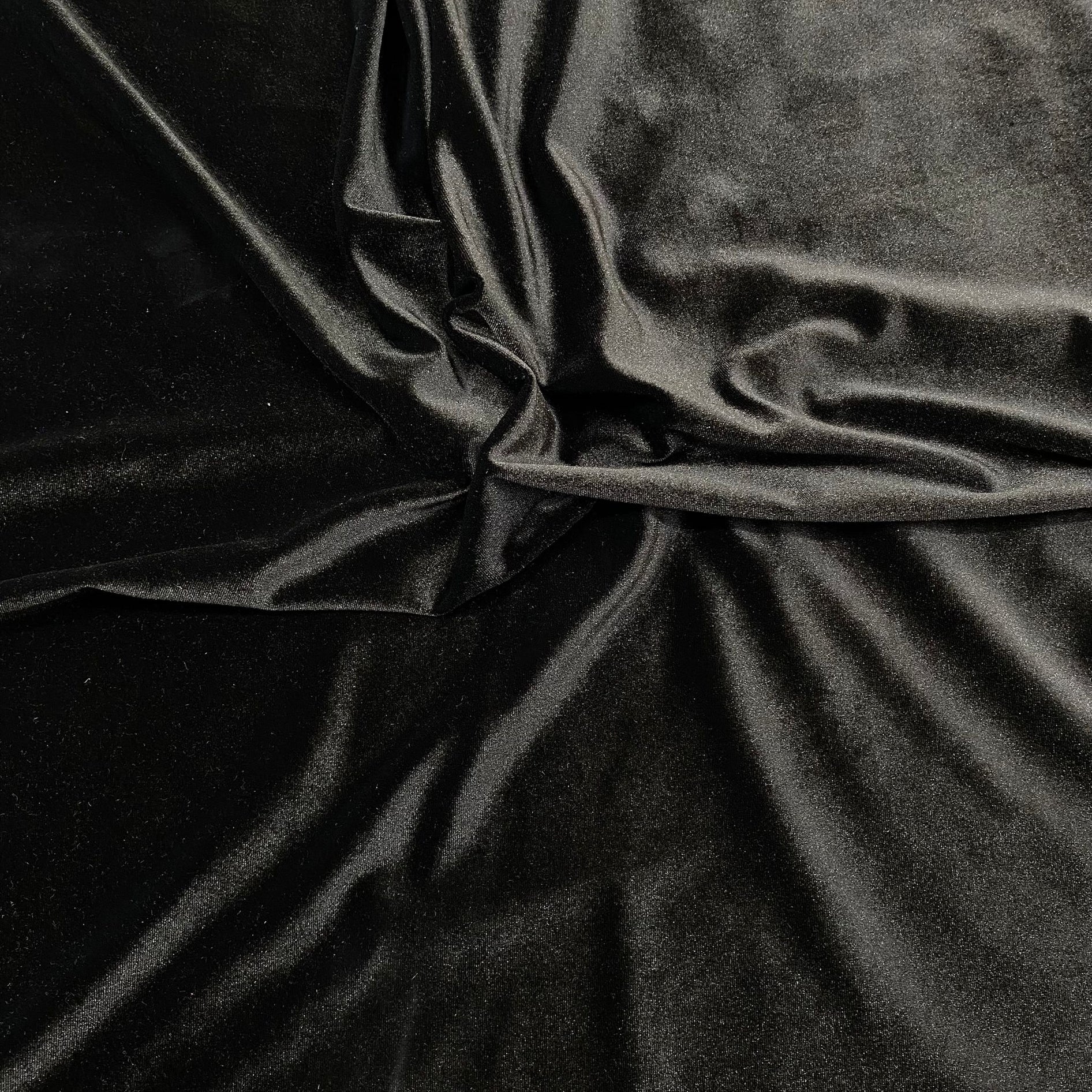 3 Metres Super Soft Spandex Velvet 55" Wide (Black)