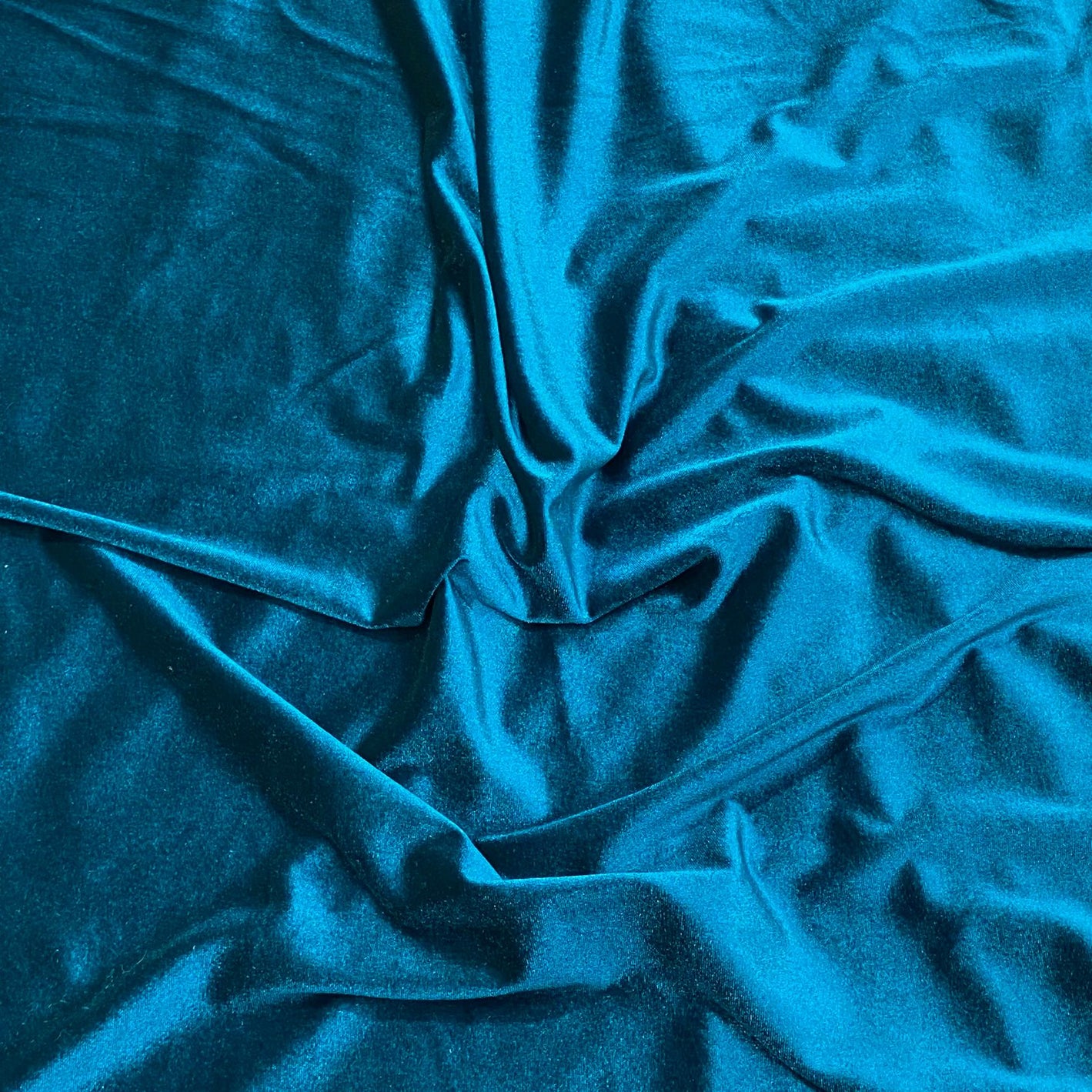 3 Metres Super Soft Spandex Velvet 55" Wide (Teal)