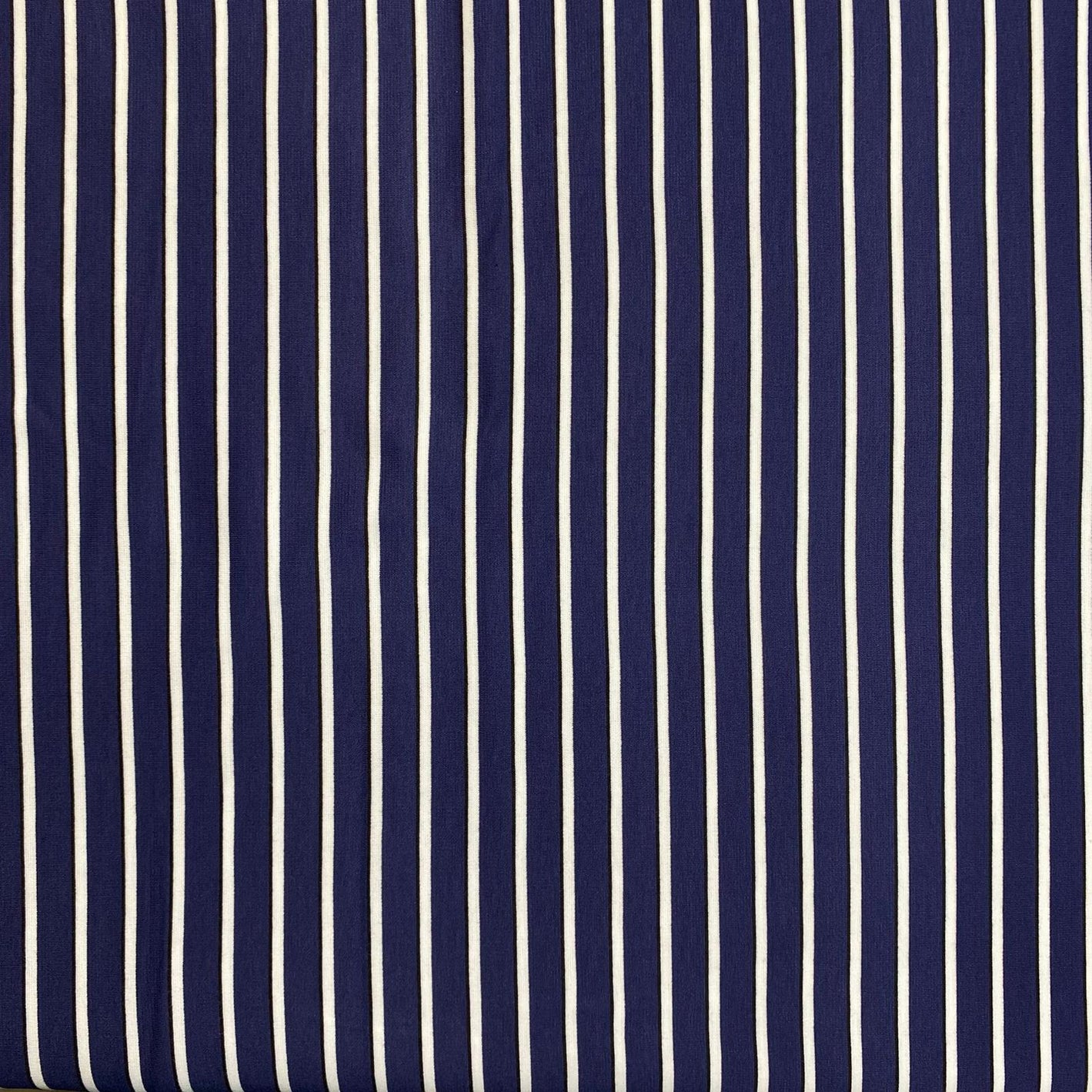 3 Metre Luxurious Soft Stripped Viscose Jersey - 55" (Navy & White)