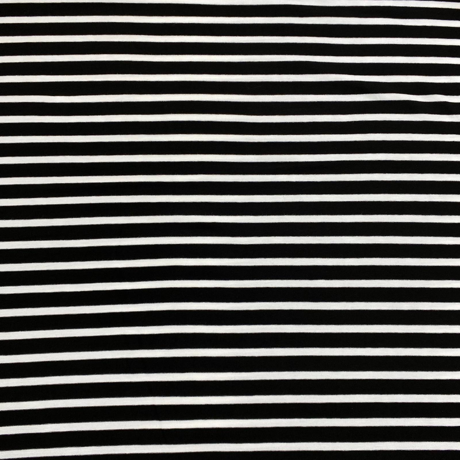 3 Metre Luxurious Soft Stripped Viscose Jersey - 55" (Black & White)