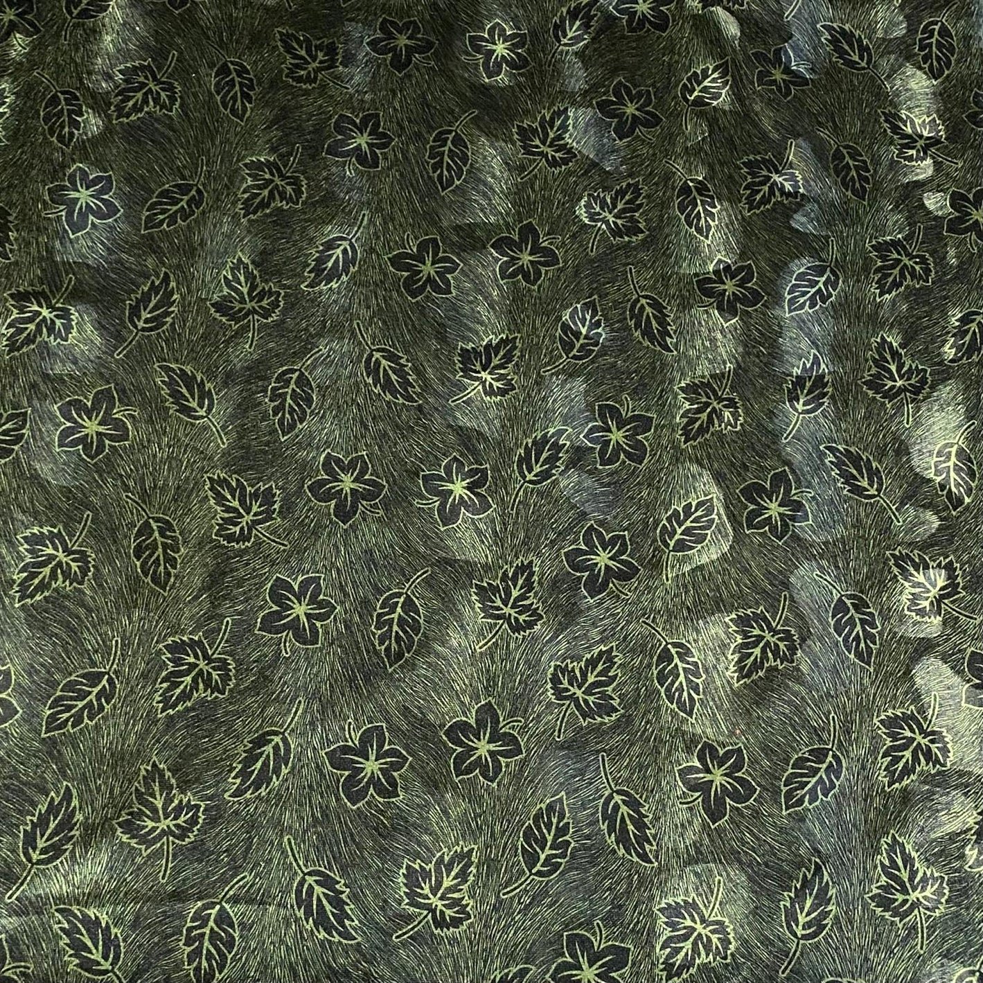 3 Metres Premium Printed Spandex Velvet 55" Wide (Green Floral)